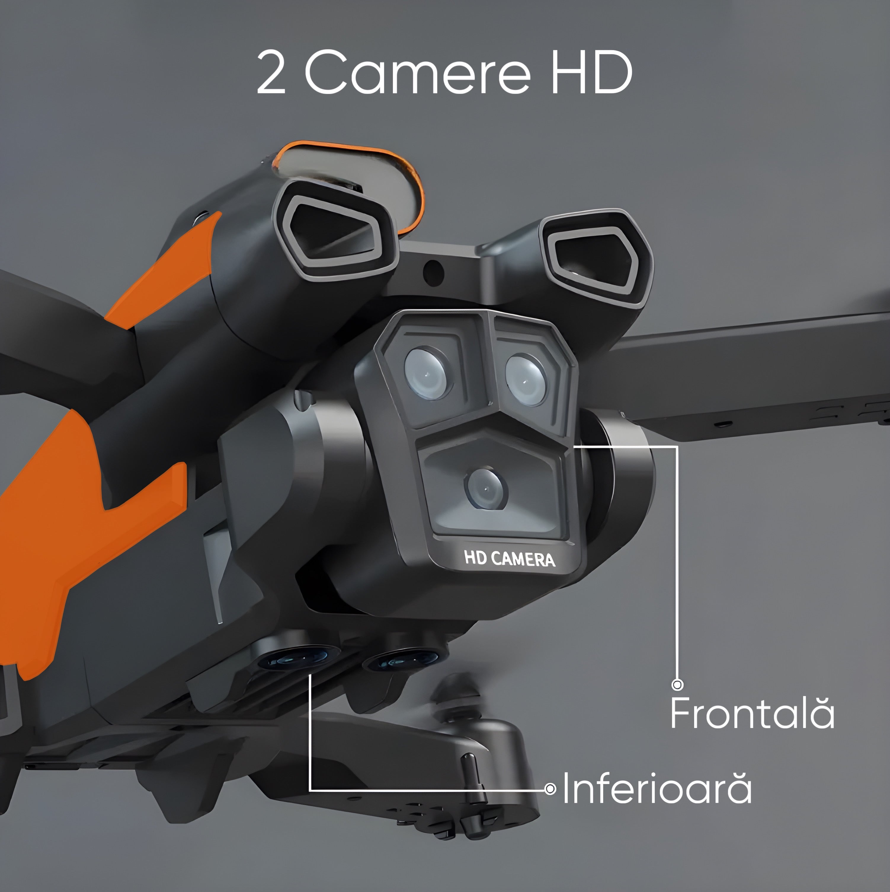 Drona cu 2 camere HD, HexaCraft, Model EagleFly, Portocaliu