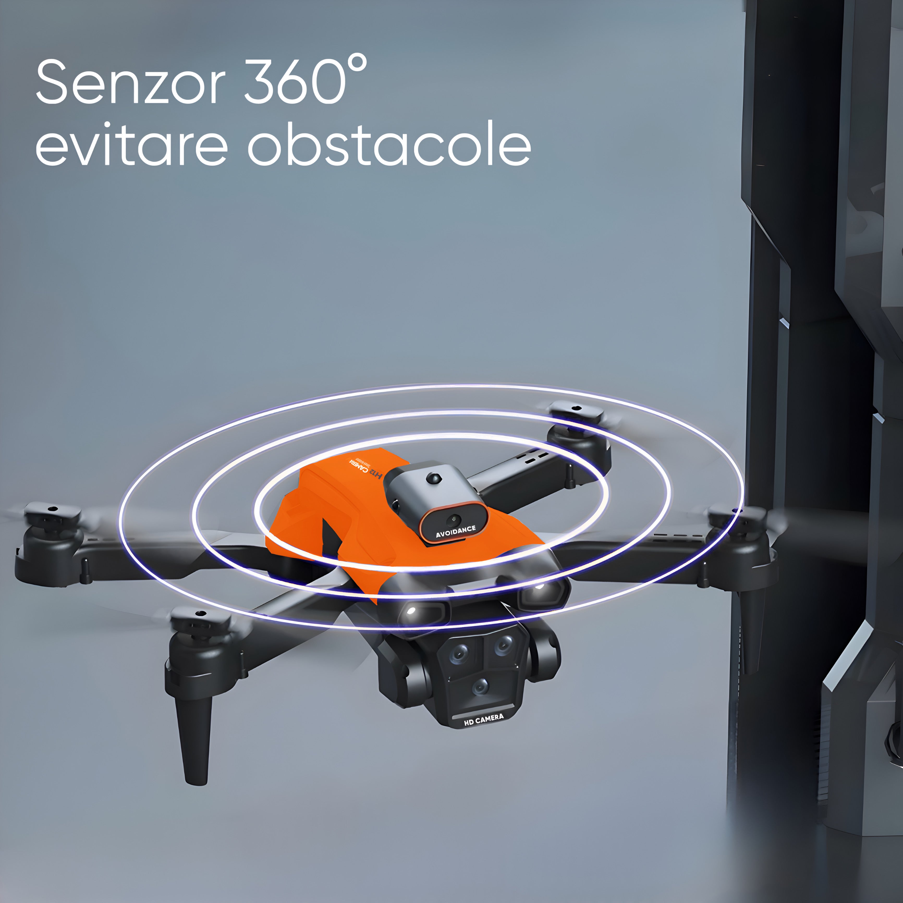 Drona cu 2 camere HD, HexaCraft, Model EagleFly, Portocaliu