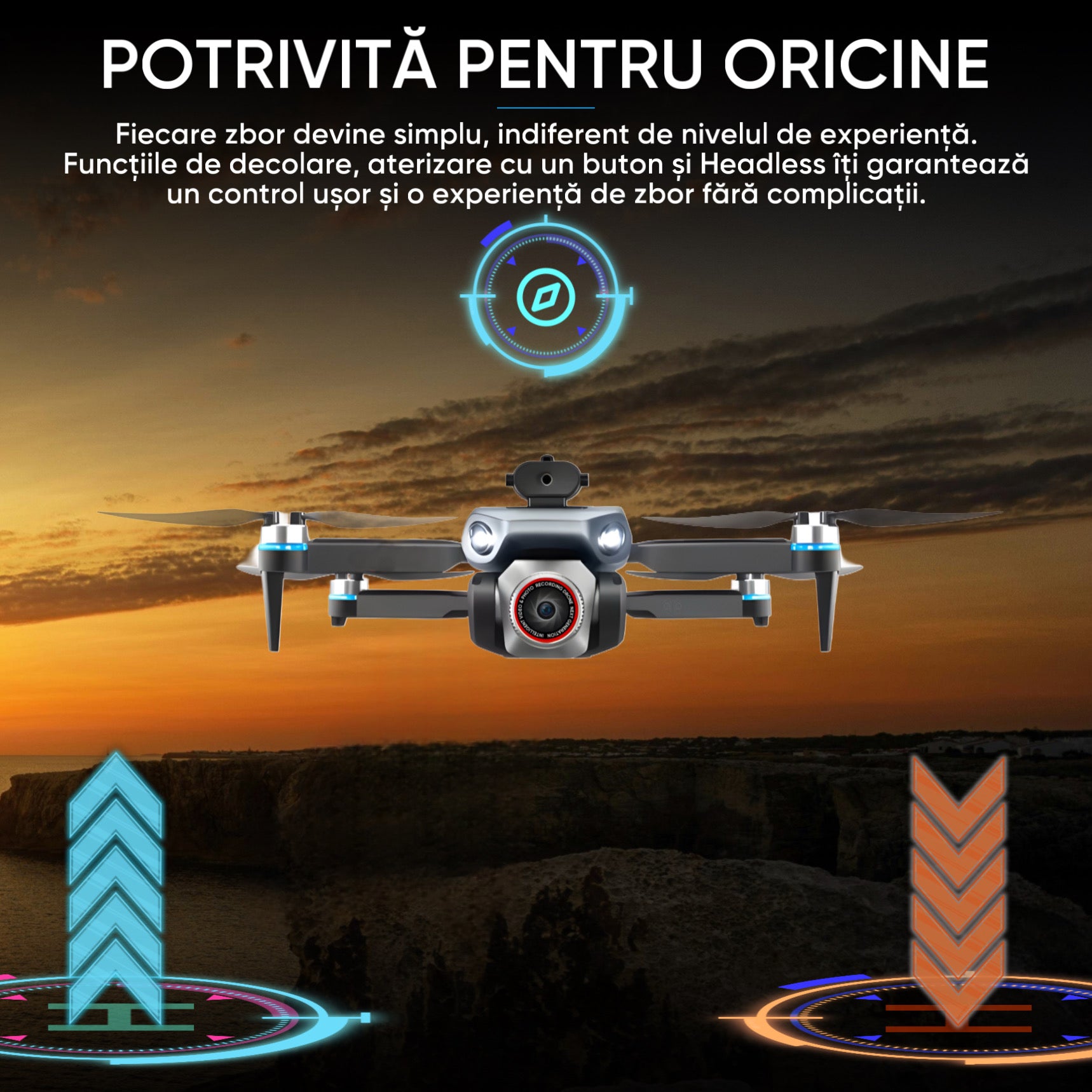 Drona cu camera duala 3MP, HexaCraft, Model Olipix