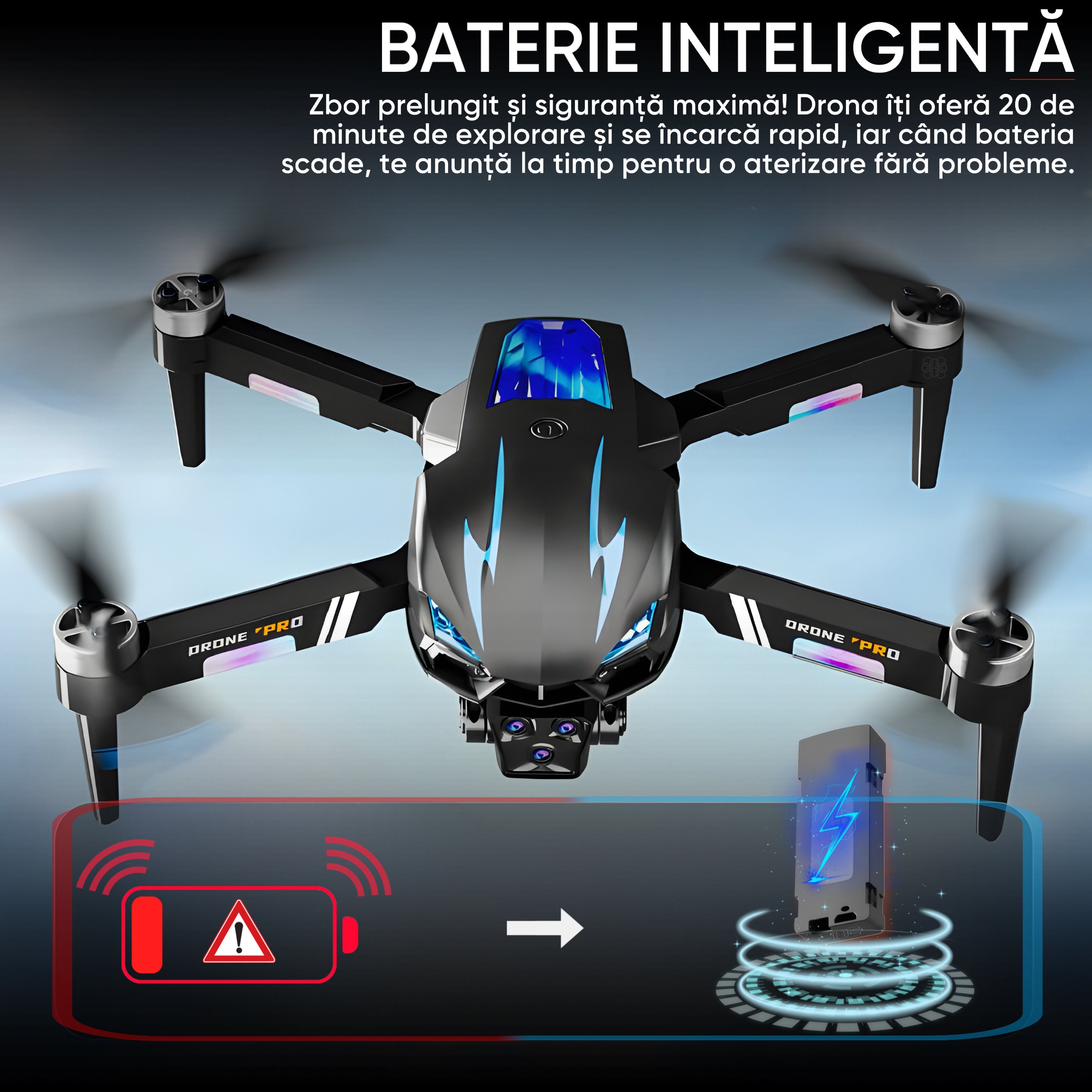 Drona HexaCraft, model LumiFly, 4 camere HD Wide-Angle