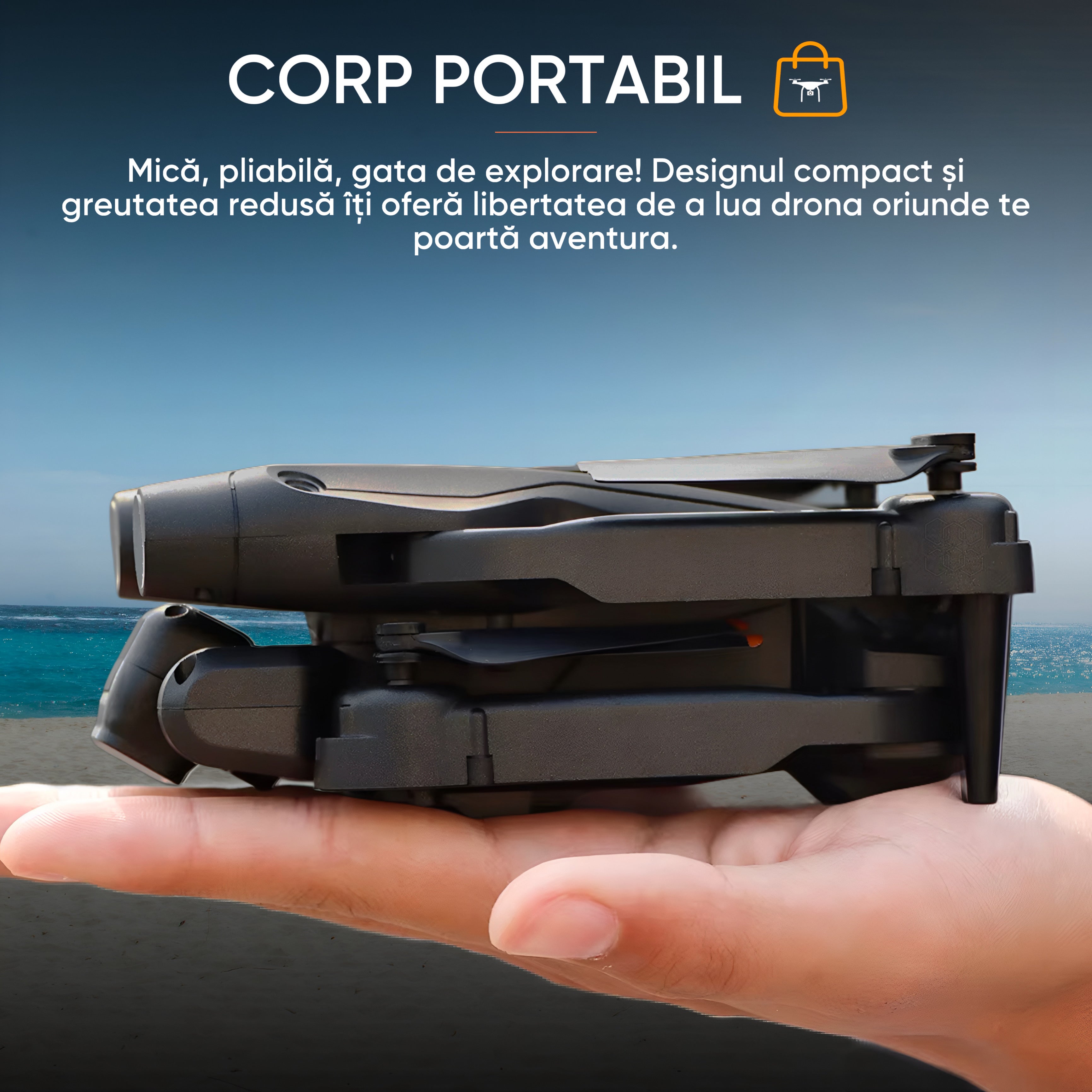 Drona cu camera duala HD, HexaCraft, Model ShadowHex, Negru