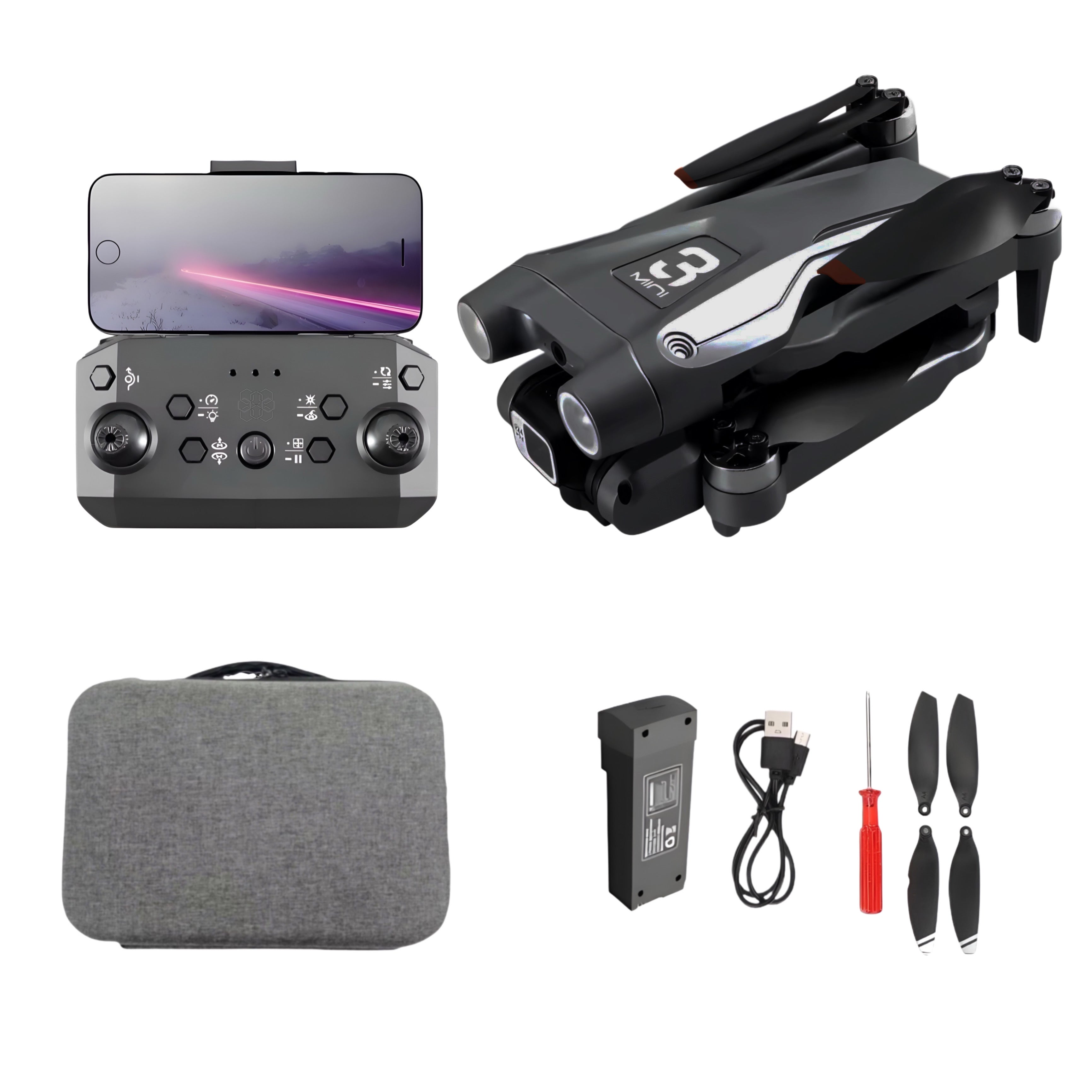Drona cu camera duala HD, HexaCraft, Model ShadowHex, Negru