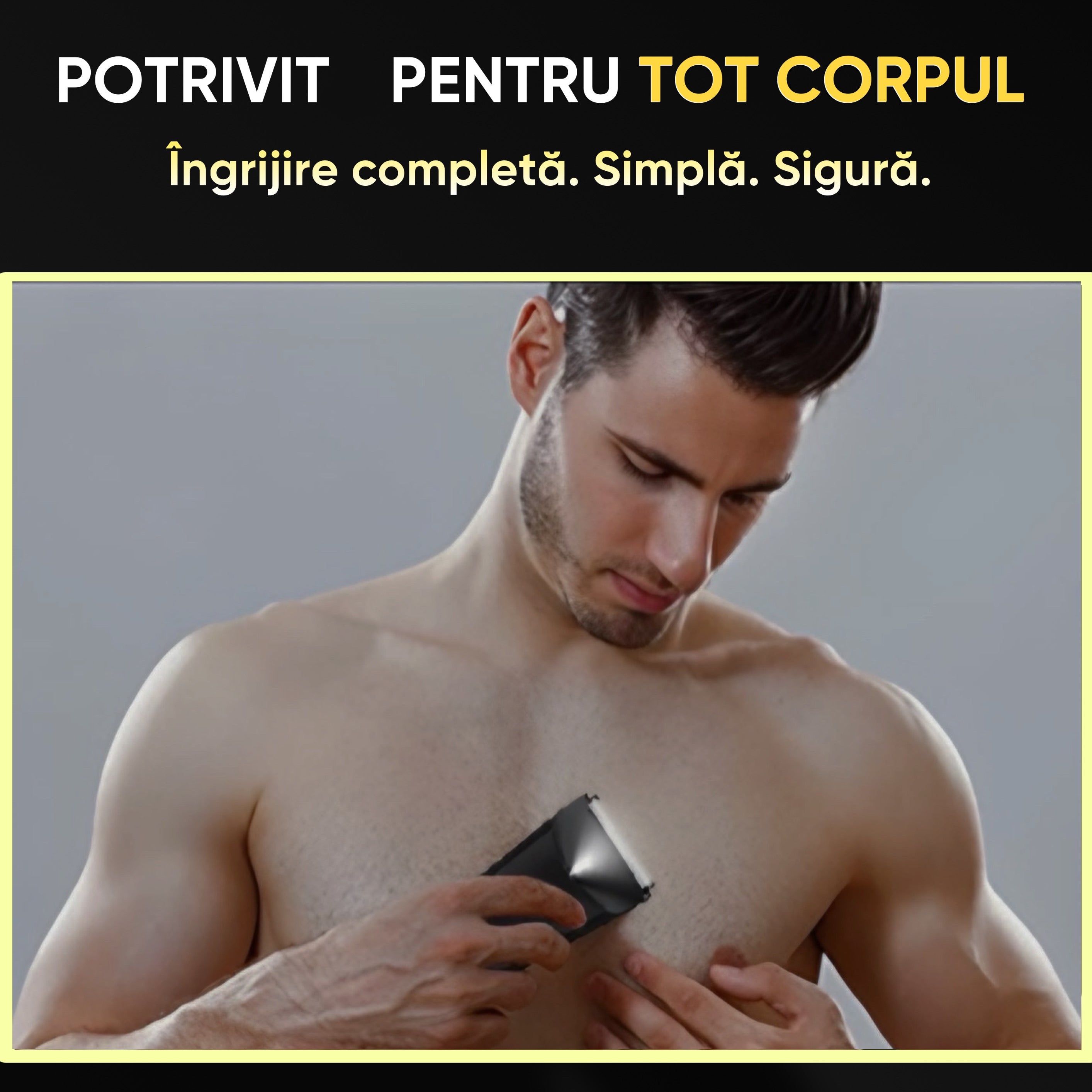 Trimmer cu lama ceramica si Lumina LED, HexaCut, Negru