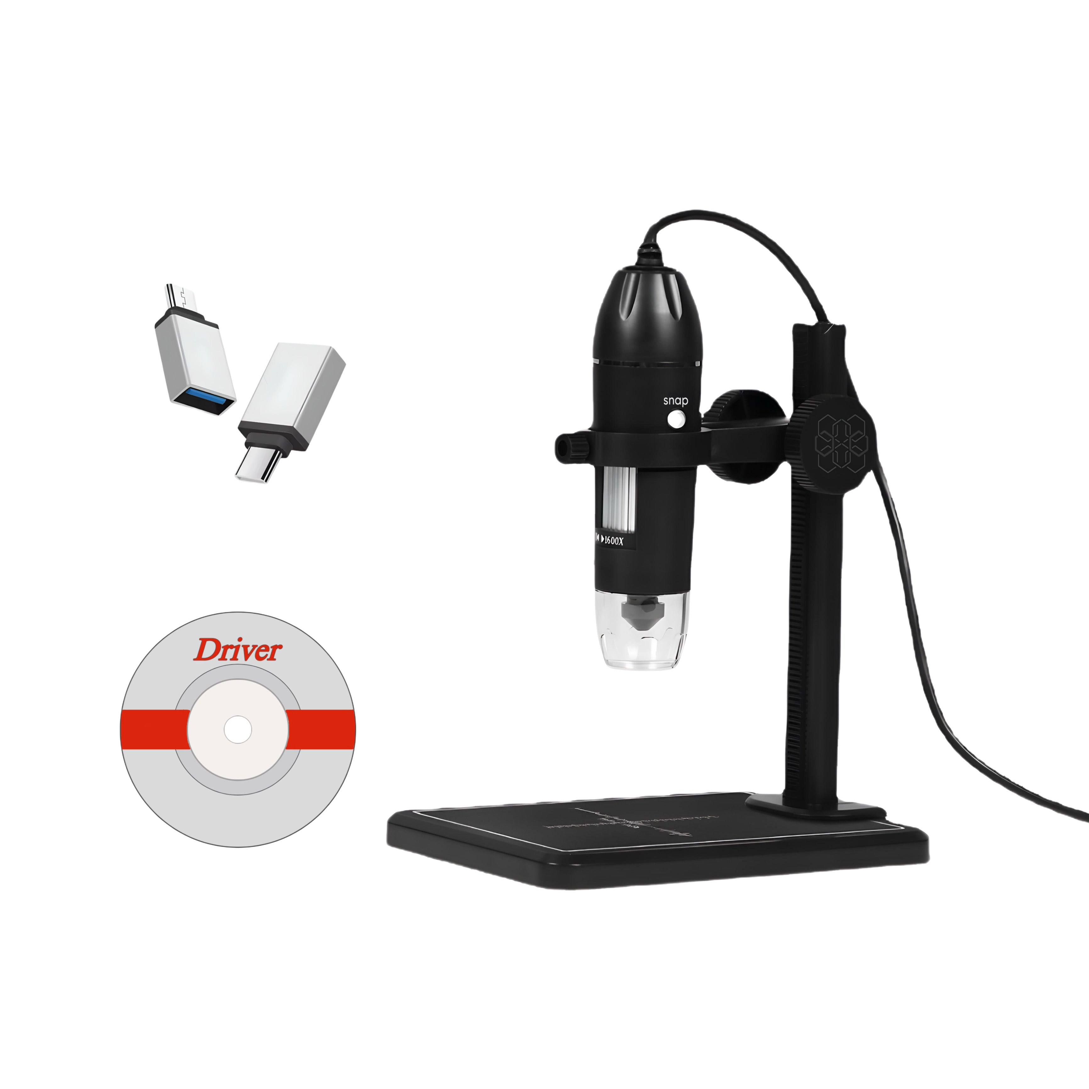 Microscop Digital 1600X cu lumina LED si 2 adaptoare, HexaEye
