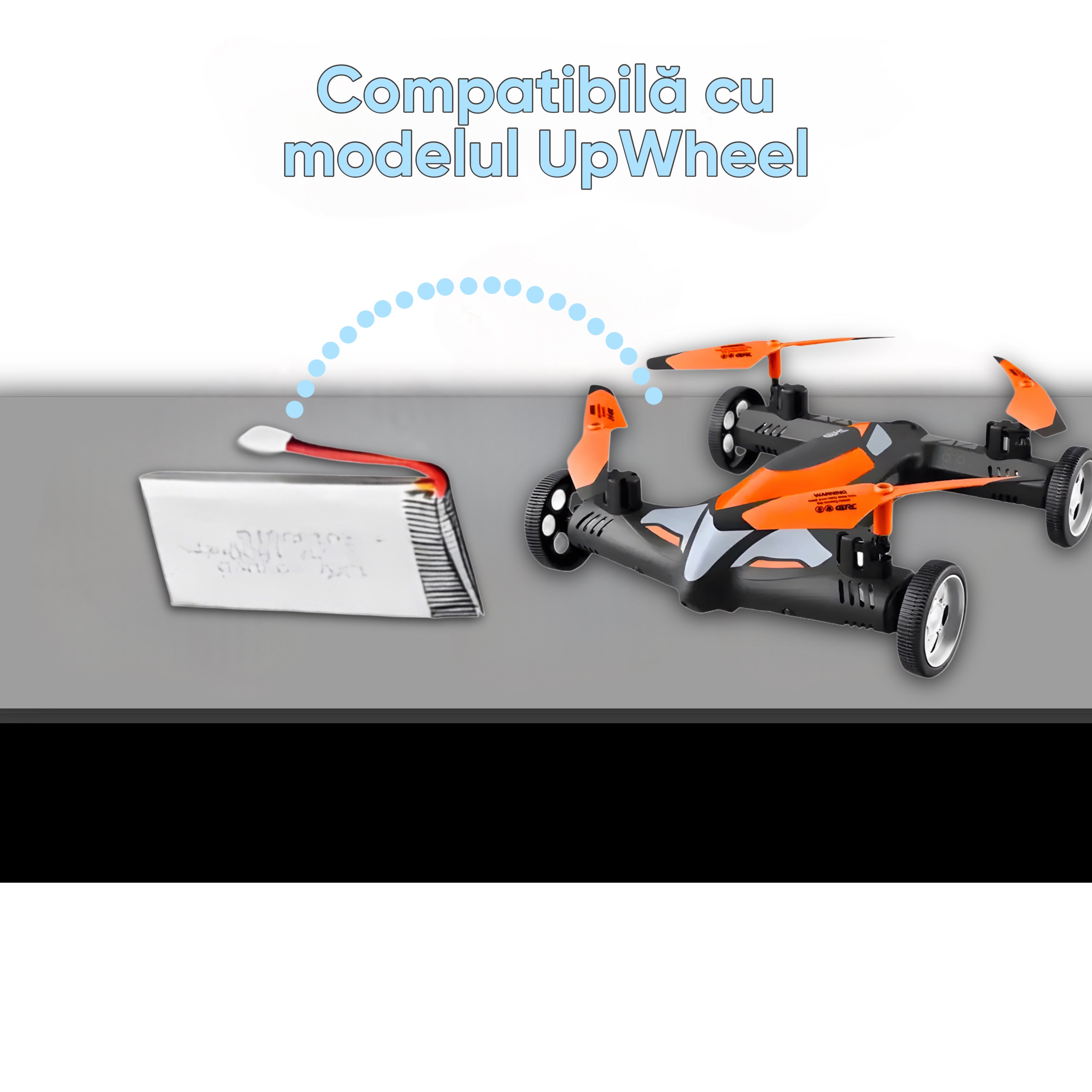 Baterie reincarcabila pentru drone, Li-Po, compatibila cu HexaCraft UpWheel, 3.7V 750mAh, Timp extins de zbor