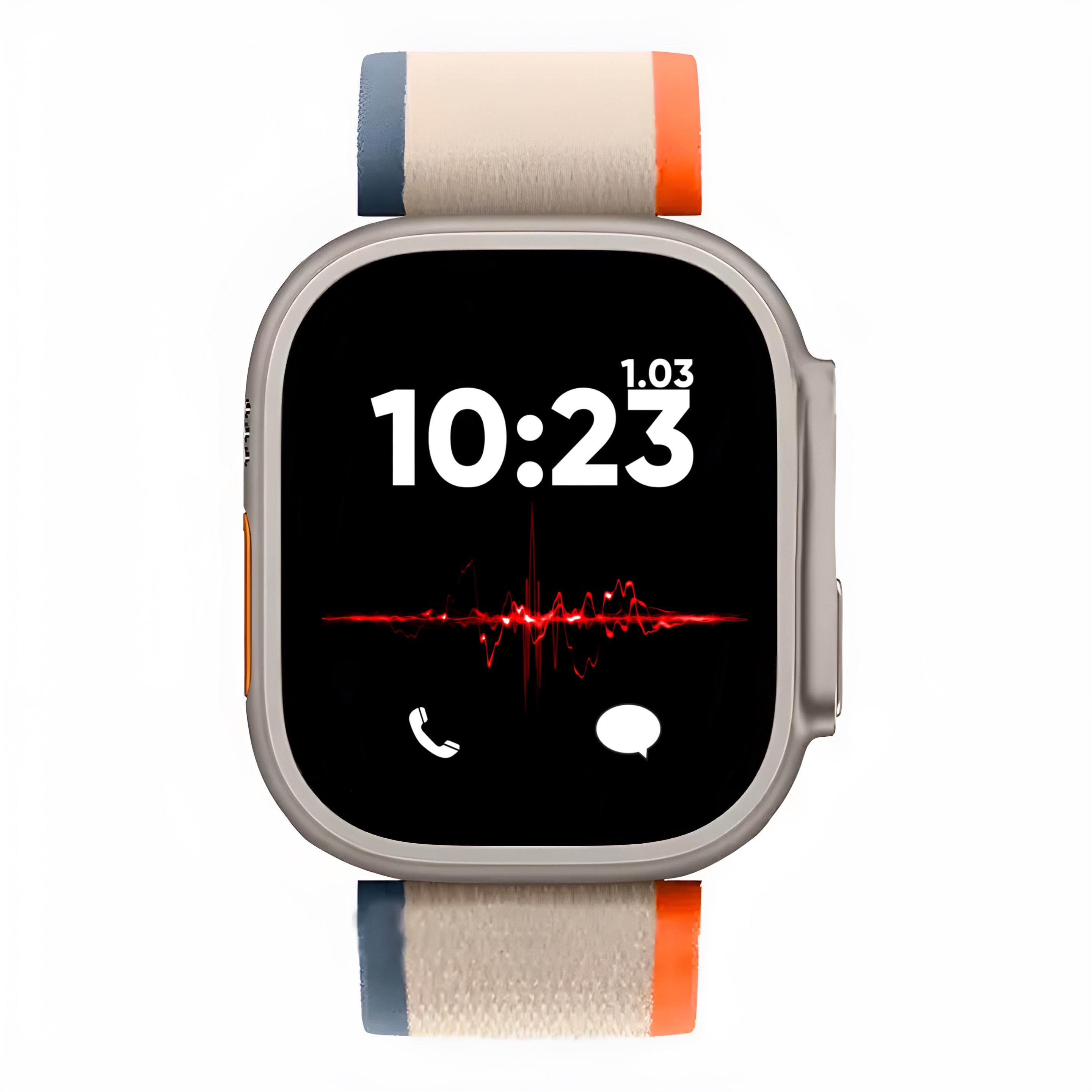 Ceas Smartwatch, Touchscreen, Ecran AMOLED, Asistent vocal, Monitorizarea starii de sanatate, Fitness, Meniu Waterfall, Cadran AI, Rezistent la apa si socuri, Portocaliu