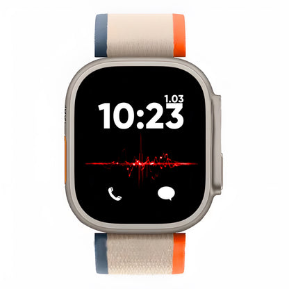 Ceas Smartwatch, Touchscreen, Ecran AMOLED, Asistent vocal, Monitorizarea starii de sanatate, Fitness, Meniu Waterfall, Cadran AI, Rezistent la apa si socuri, Portocaliu