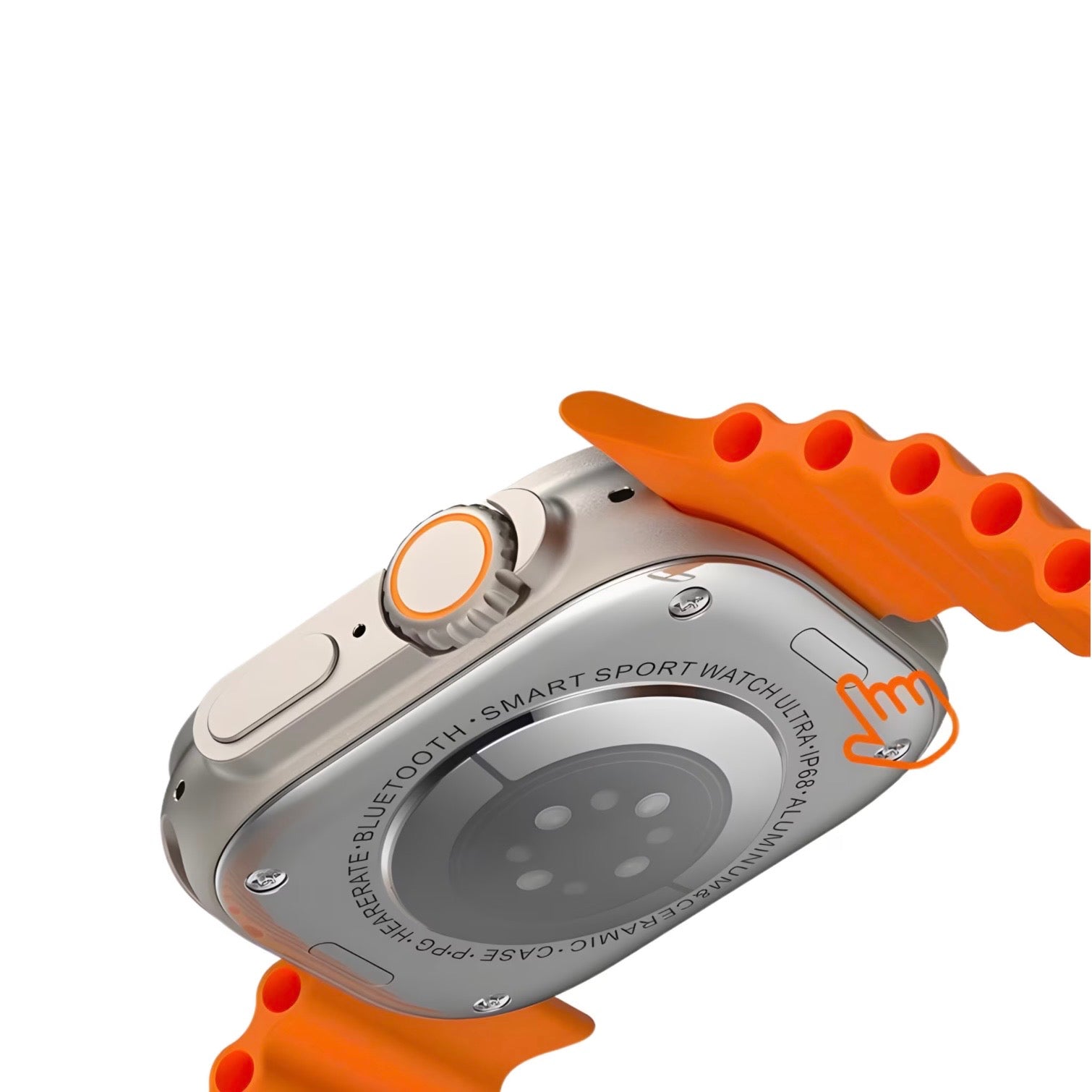 Ceas Smartwatch, Touchscreen, Ecran AMOLED, Asistent vocal, Monitorizarea starii de sanatate, Fitness, Meniu Waterfall, Cadran AI, Rezistent la apa si socuri, Portocaliu