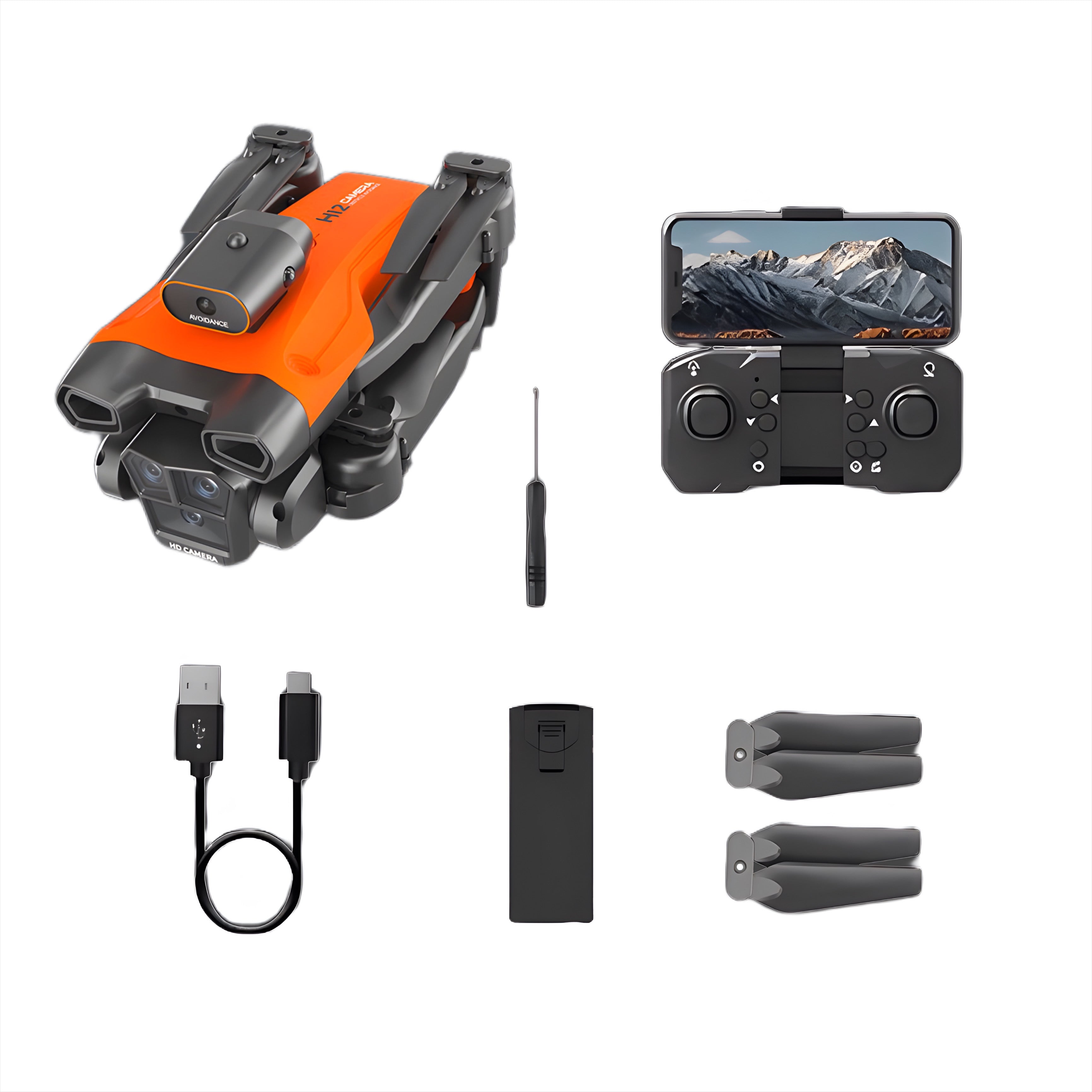 Drona cu 2 camere HD, HexaCraft, Model EagleFly, Portocaliu