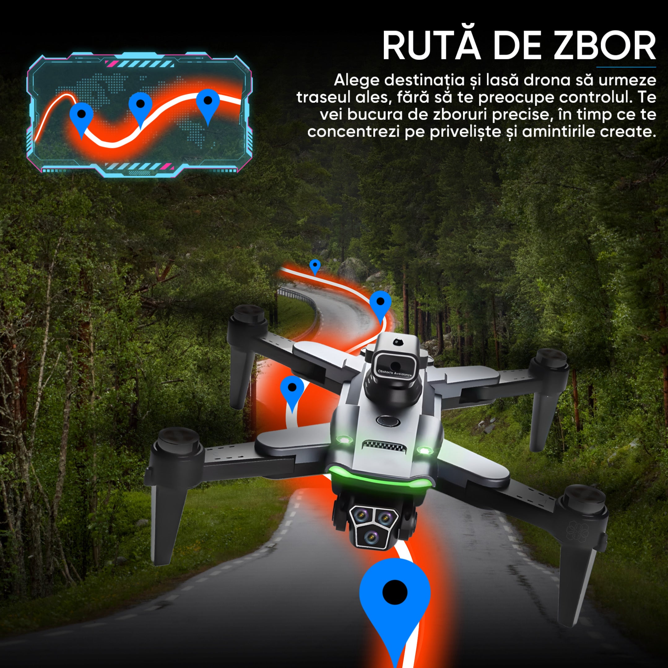 Drona QuadCopter inteligenta cu GPS, HexaCraft, Model PixelPilot