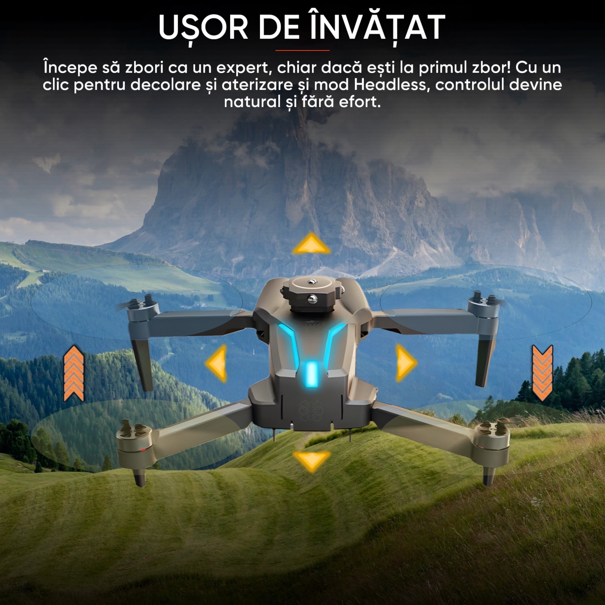 Drona pentru incepatori, copii sau aduti, HexaCraft, Model SkyviKING, Camera duala