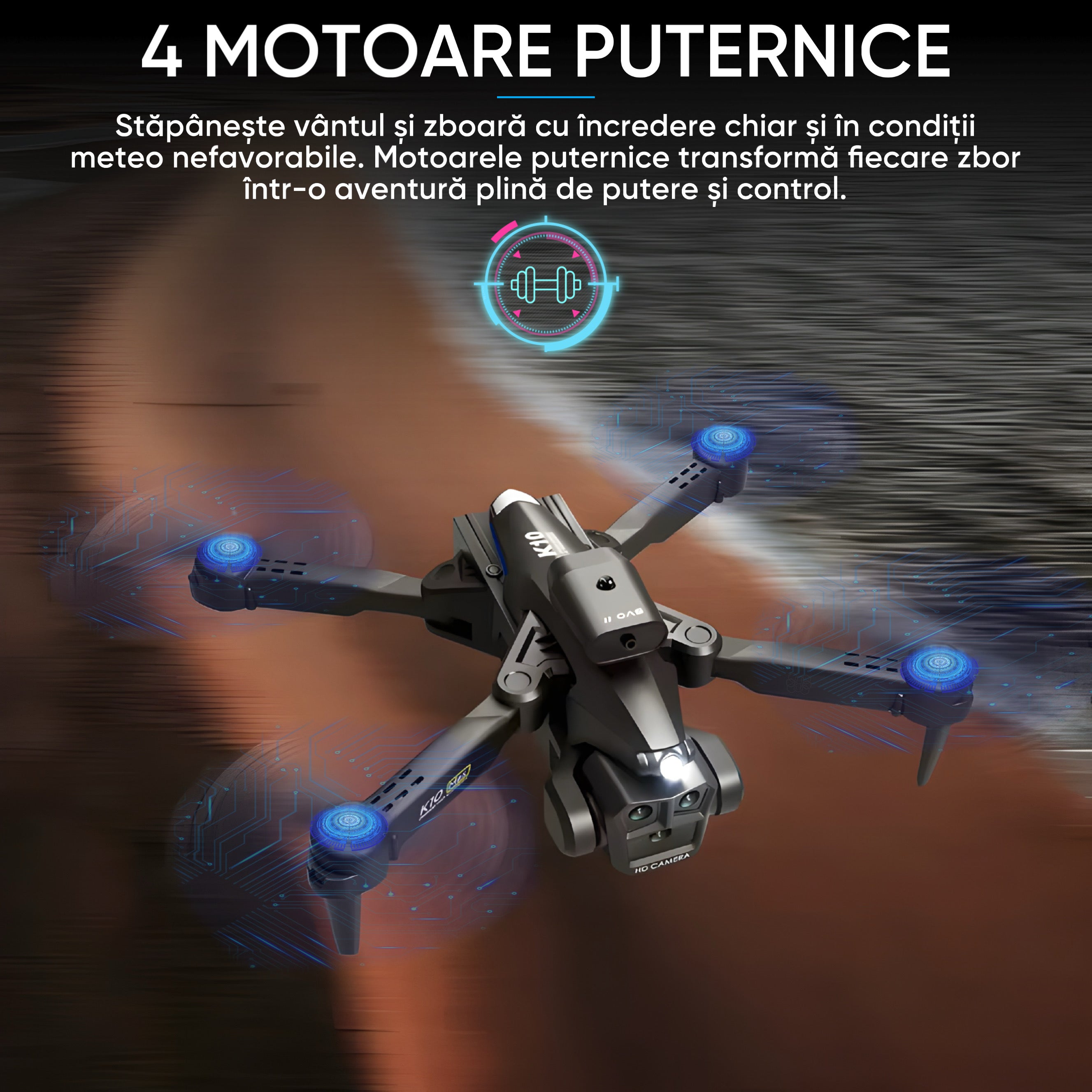 Drona inteligenta, HexaCraft IFAero, Cu 3 camere, Evitare obstacole 360°
