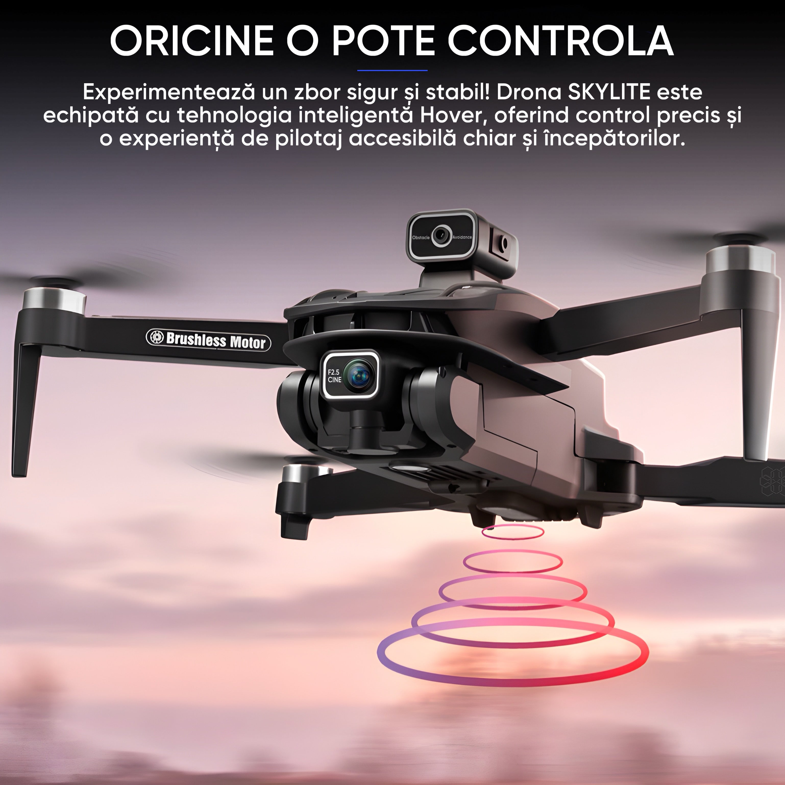 Mini Drona HexaCraft, SkyLite, HD Ultra Vision, pentru copii si adulti, senzor de evitare al obstacolelor