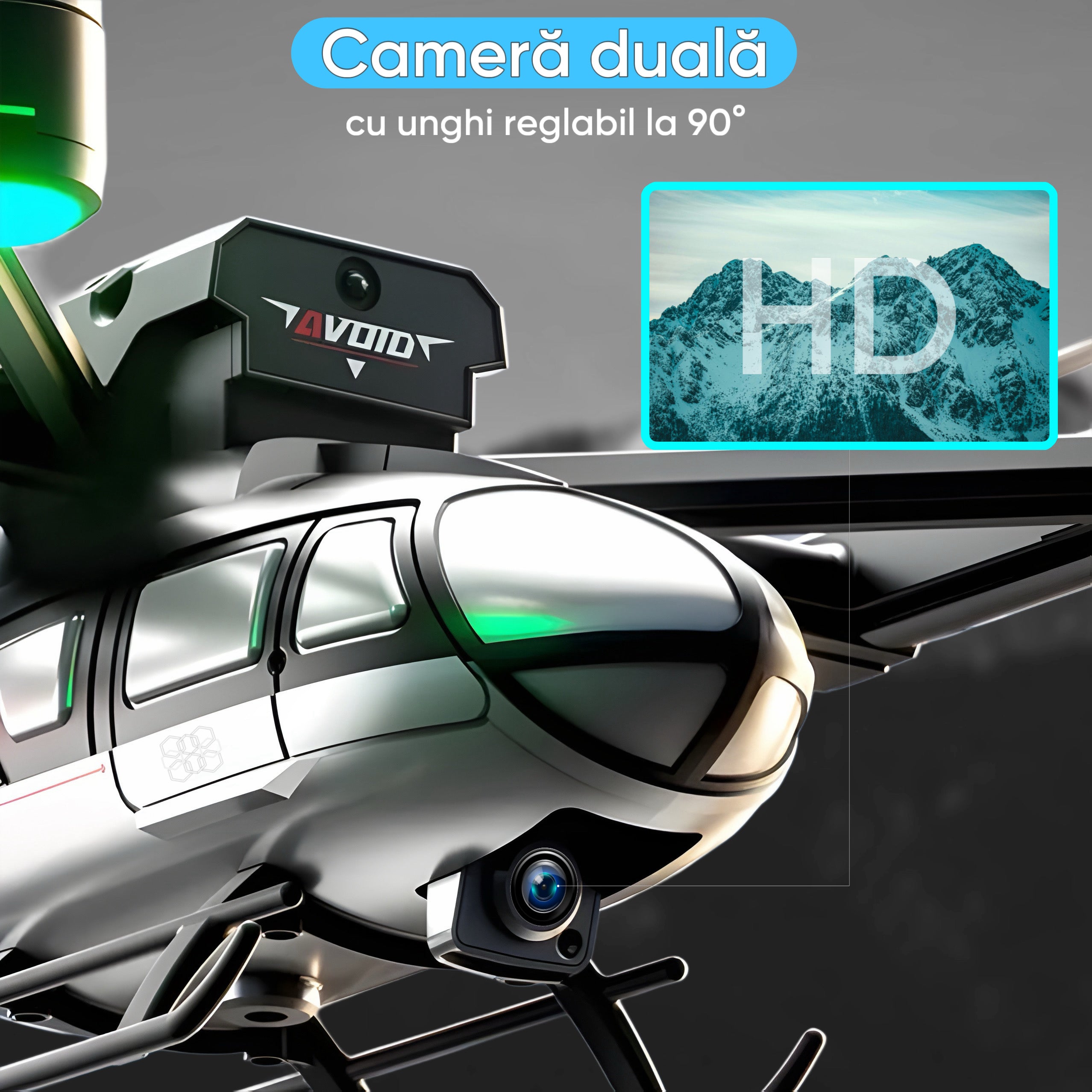 Drona HexaCraft, model FlyNova tip elicopter, Camera duala HD