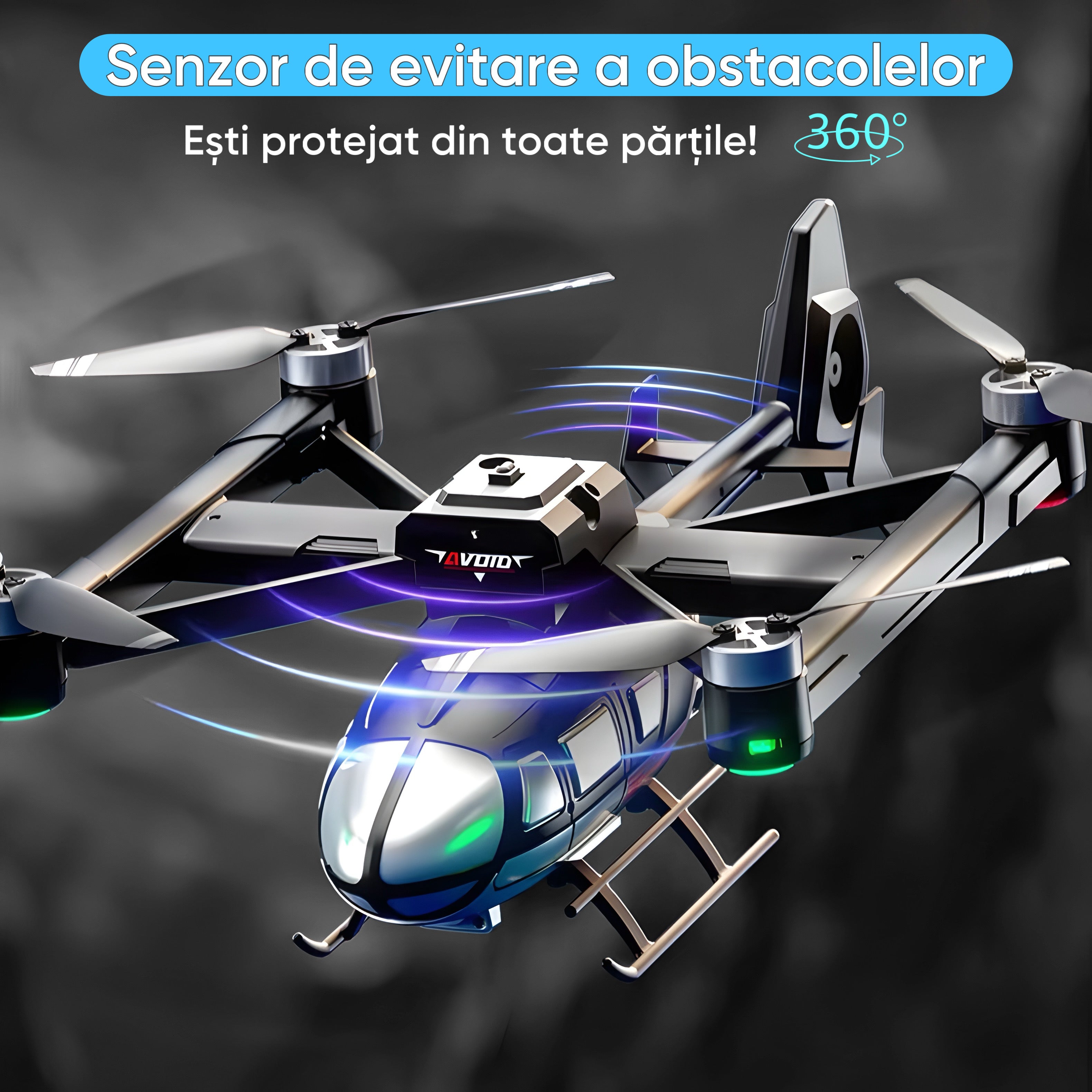 Drona HexaCraft, model FlyNova tip elicopter, Camera duala HD