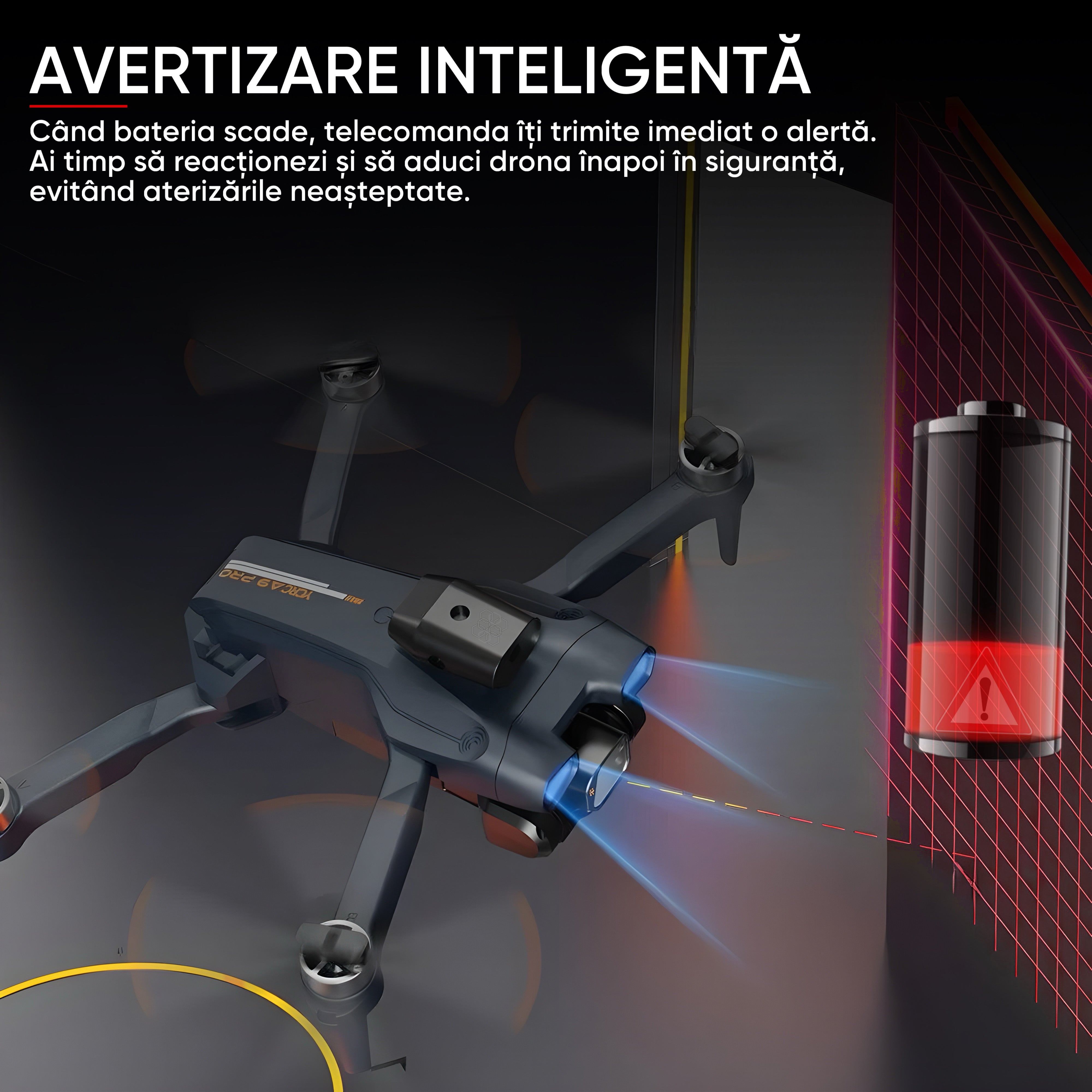 Drona pentru nivel mediu, HexaCraft, Model ZetaFly, GPS, 5G, 3 Camere HD