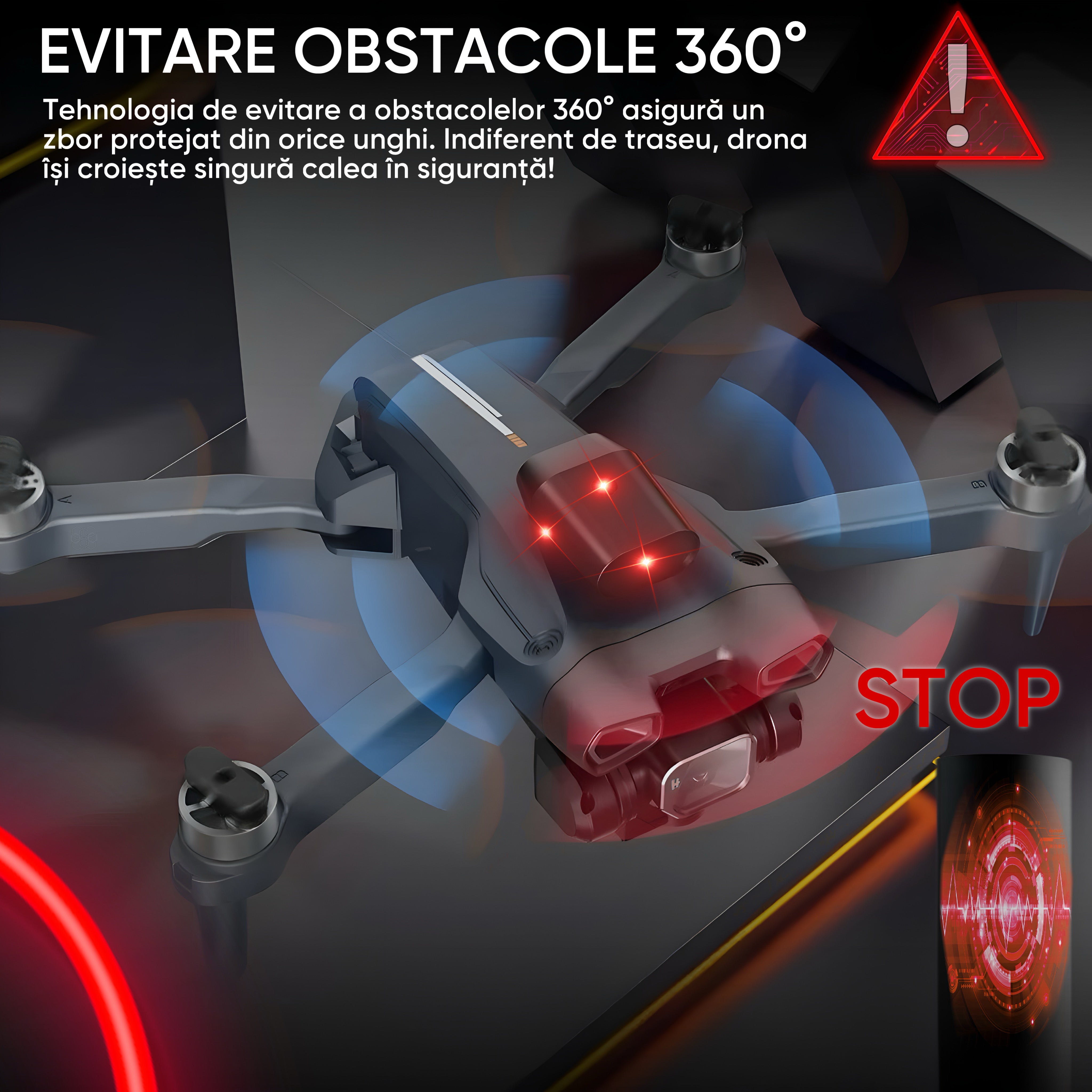 Drona pentru nivel mediu, HexaCraft, Model ZetaFly, GPS, 5G, 3 Camere HD