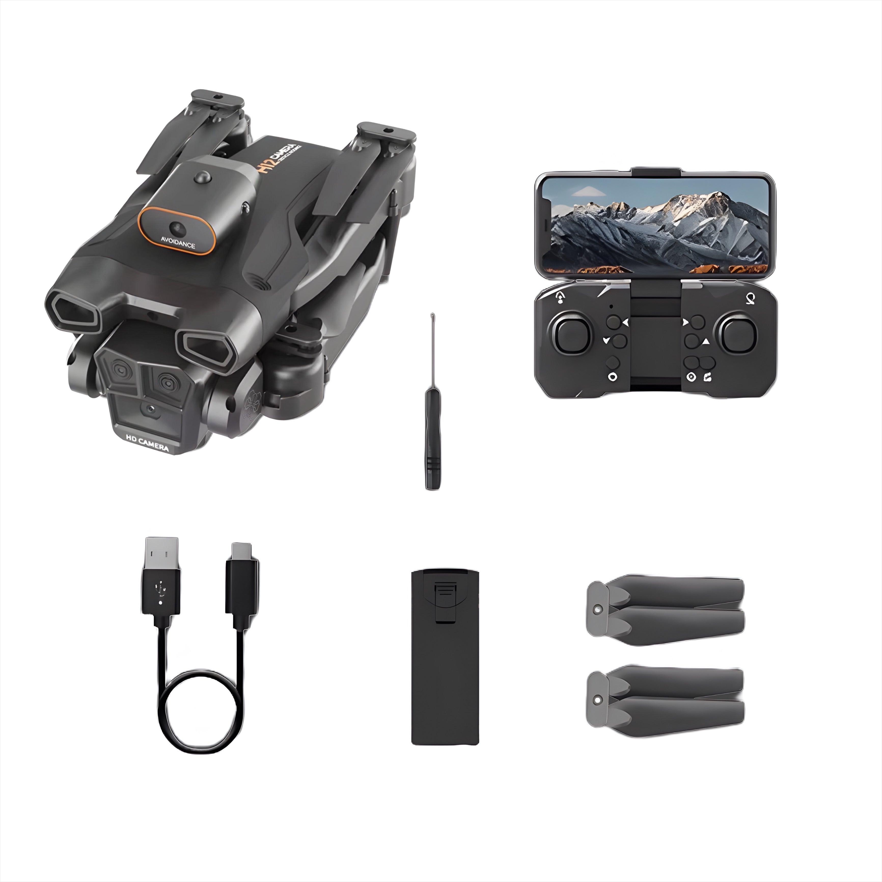 Drona cu 2 camere HD, HexaCraft, Model EagleFly, Negru