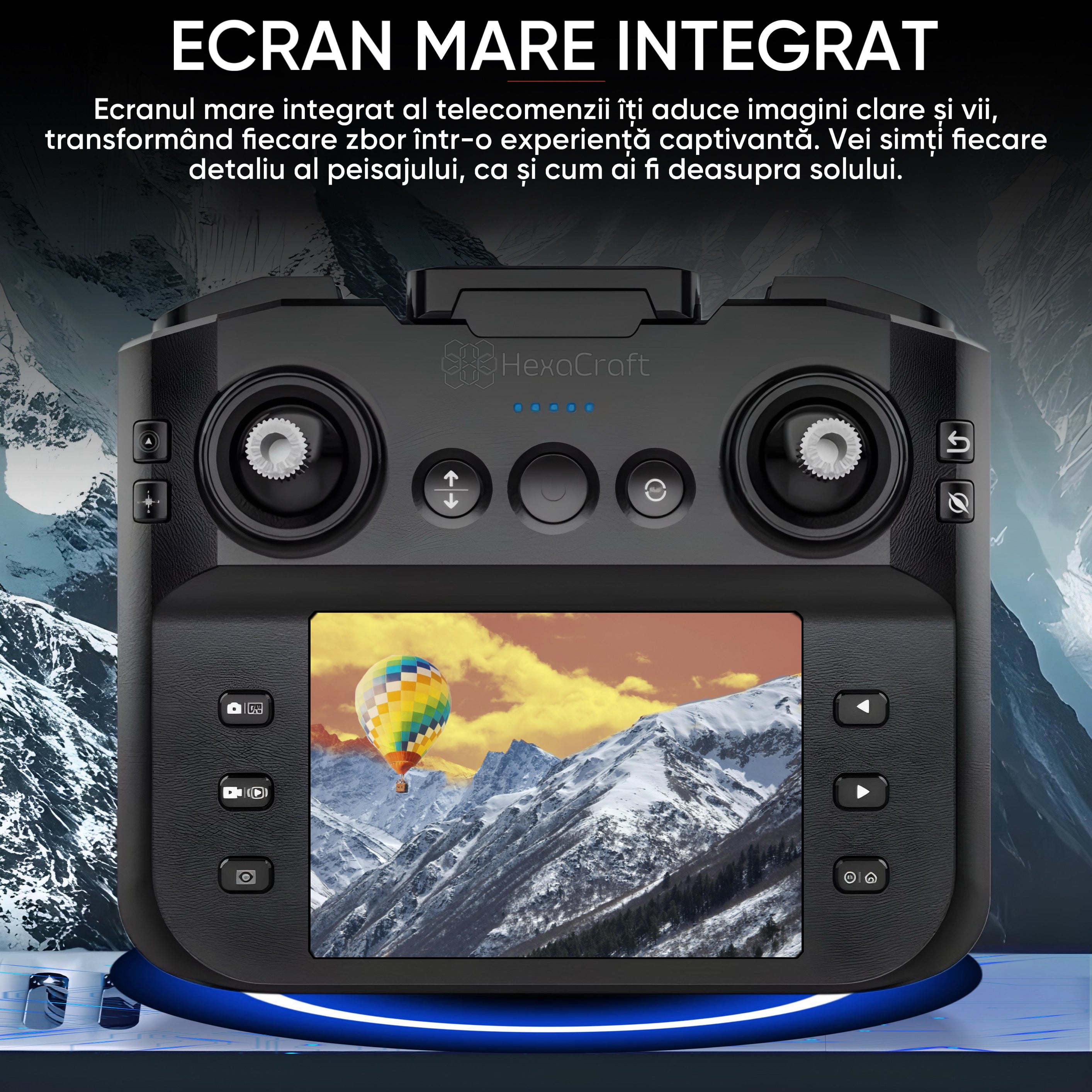 Drona inteligenta HexaCraft, model WhiteBeast, Camera tripla