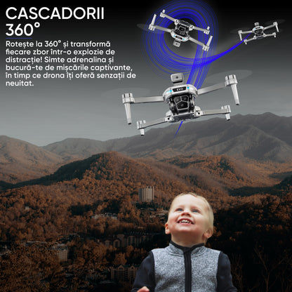 Drona inteligenta HexaCraft, model WhiteBeast, Camera tripla
