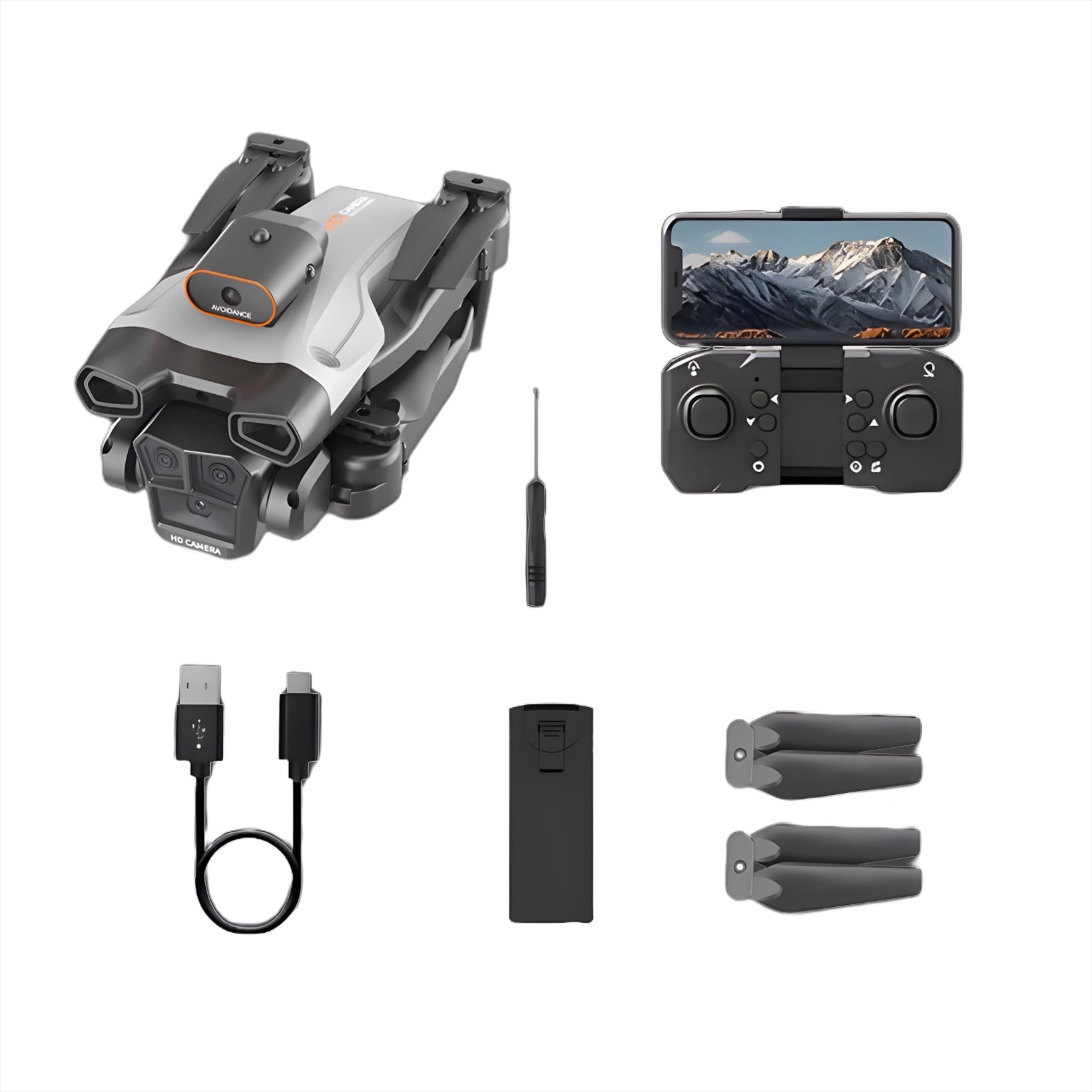 Drona cu 2 camere HD, HexaCraft, Model EagleFly, Gri
