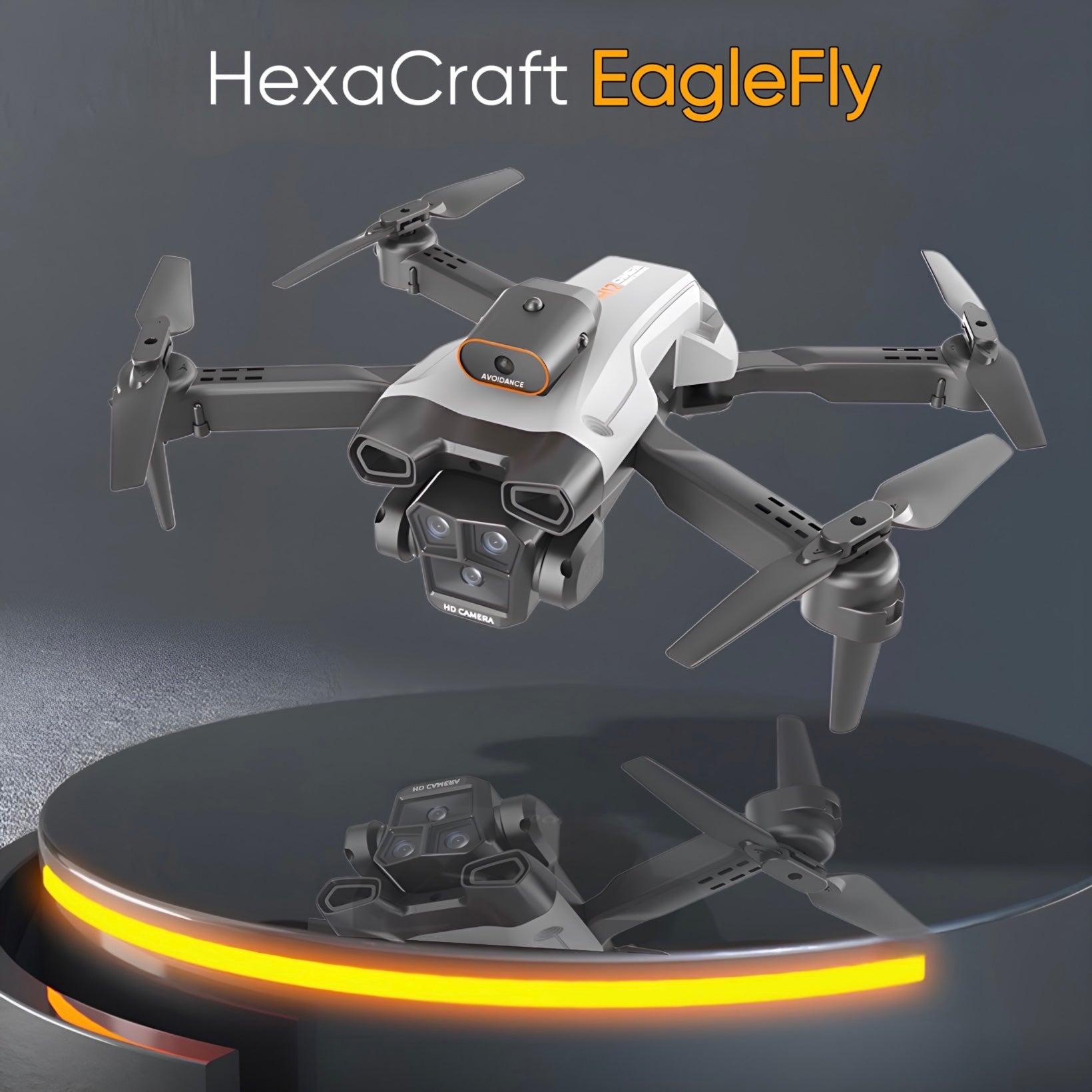 Drona cu 2 camere HD, HexaCraft, Model EagleFly, Gri
