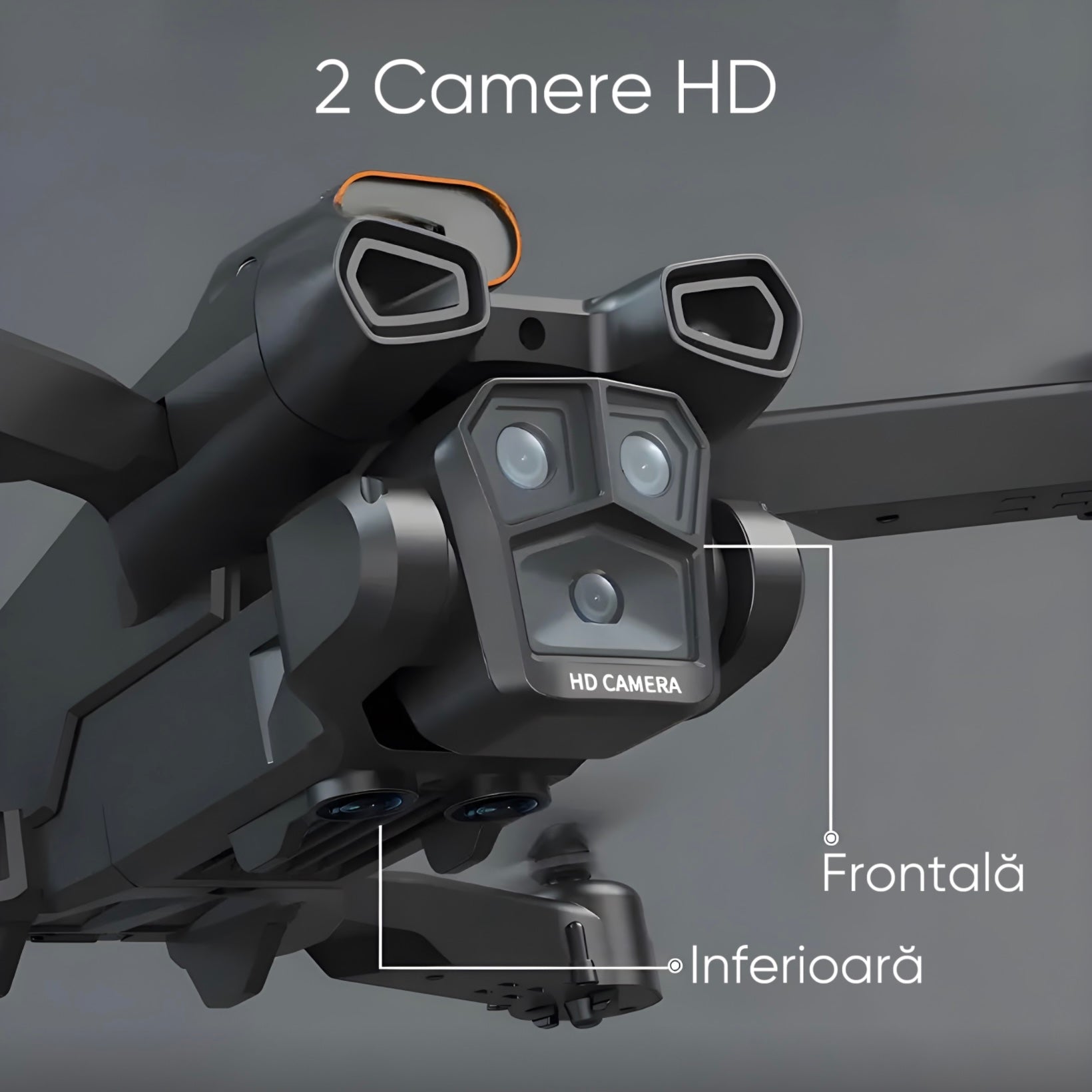 Drona cu 2 camere HD, HexaCraft, Model EagleFly, Gri
