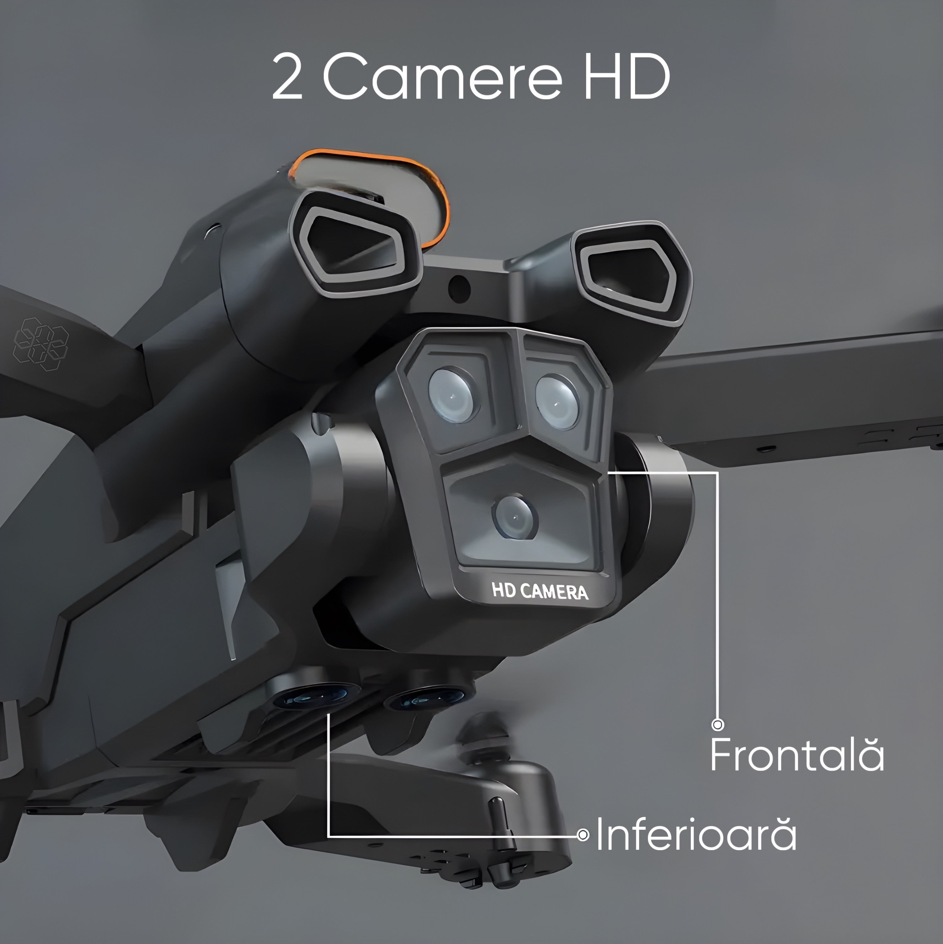 Drona cu 2 camere HD, HexaCraft, Model EagleFly, Negru