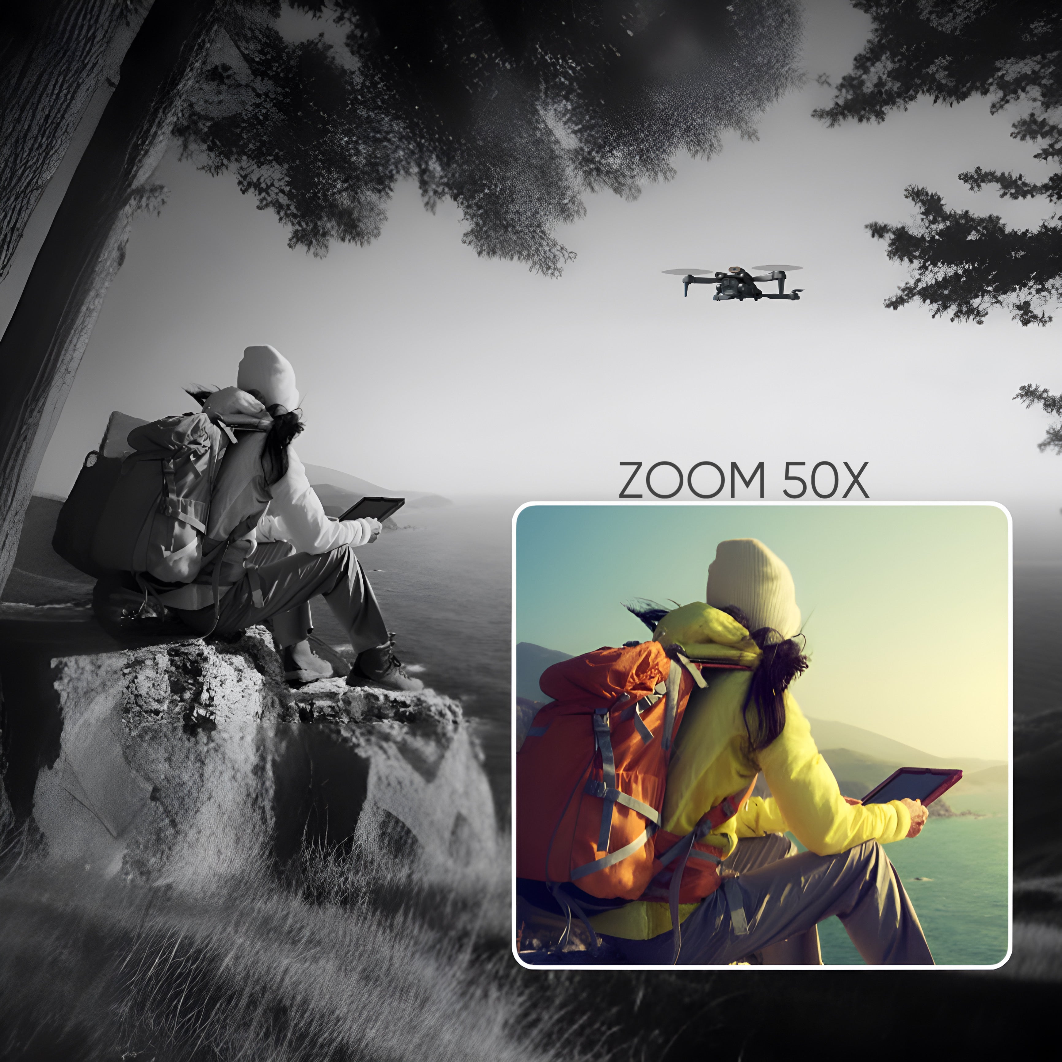 Drona cu 2 camere HD, HexaCraft, Model EagleFly, Negru