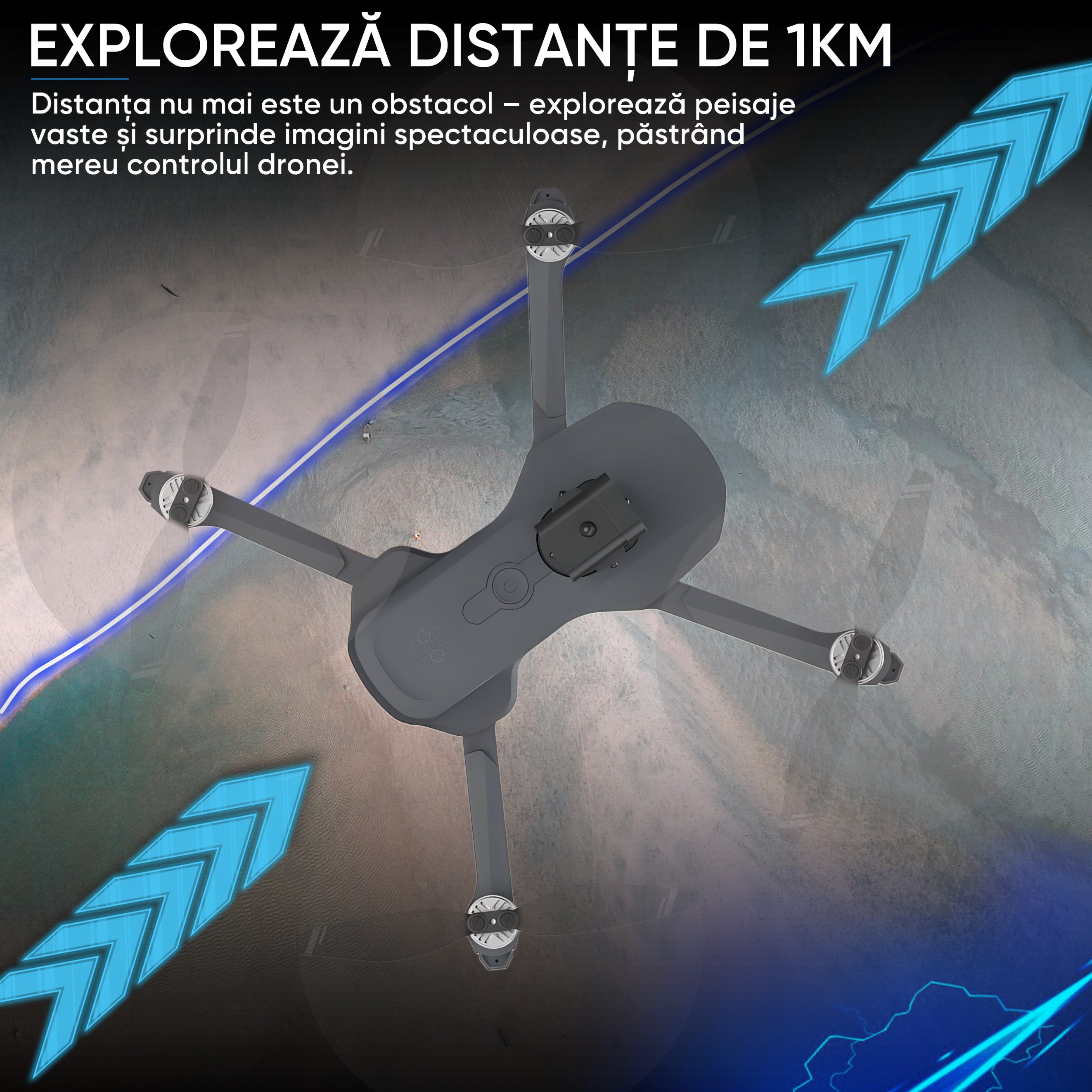 Drona profesionala HexaCraft, Model Vision360 Pro, Camera duala 4K-Like