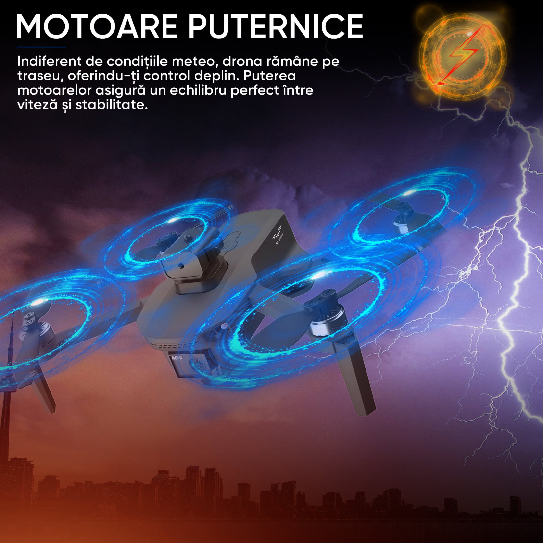 Drona profesionala HexaCraft, Model Vision360 Pro, Camera duala 4K-Like
