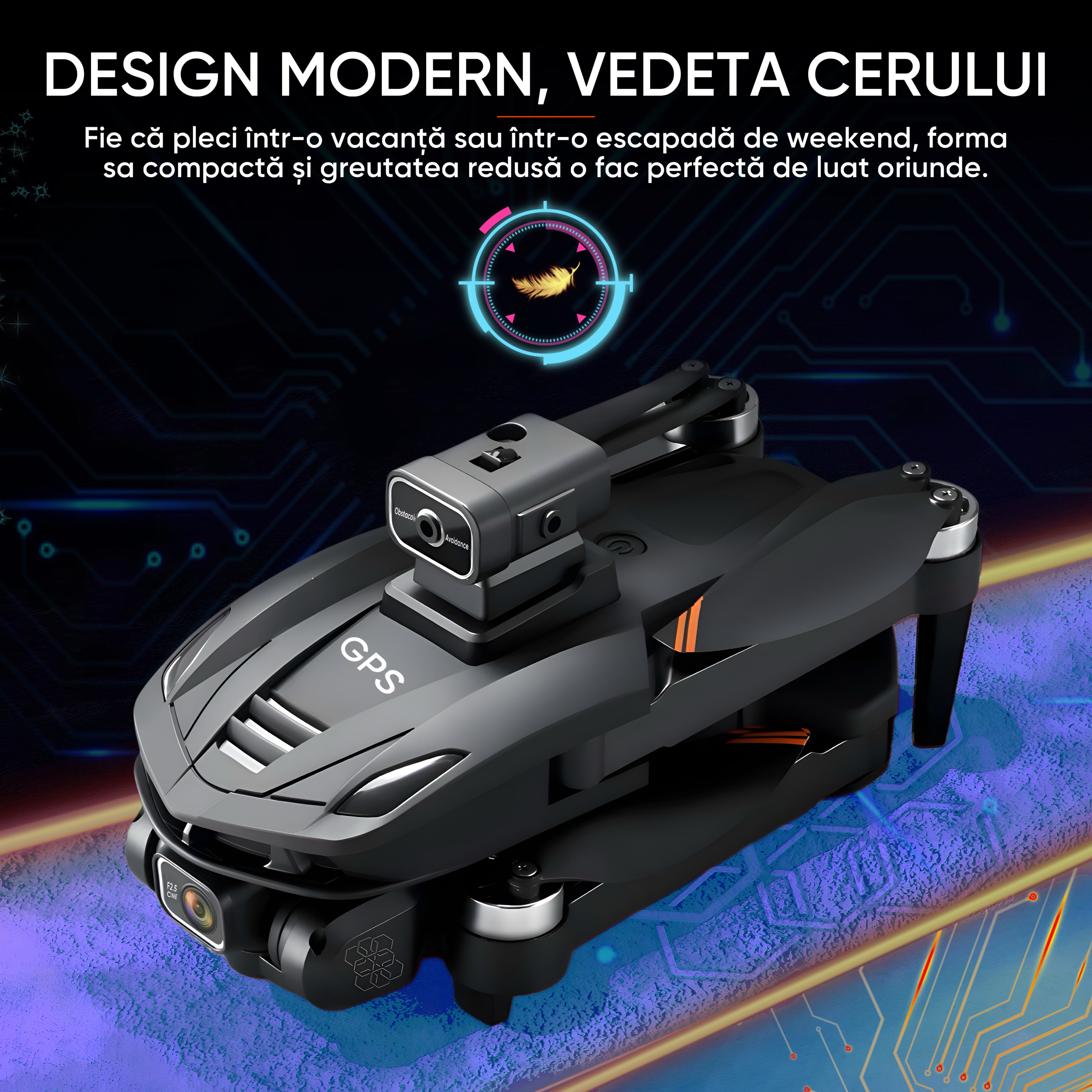 Drona profesionala HexaCraft, Model SKYBITE, Camera HD interpolated to 8K