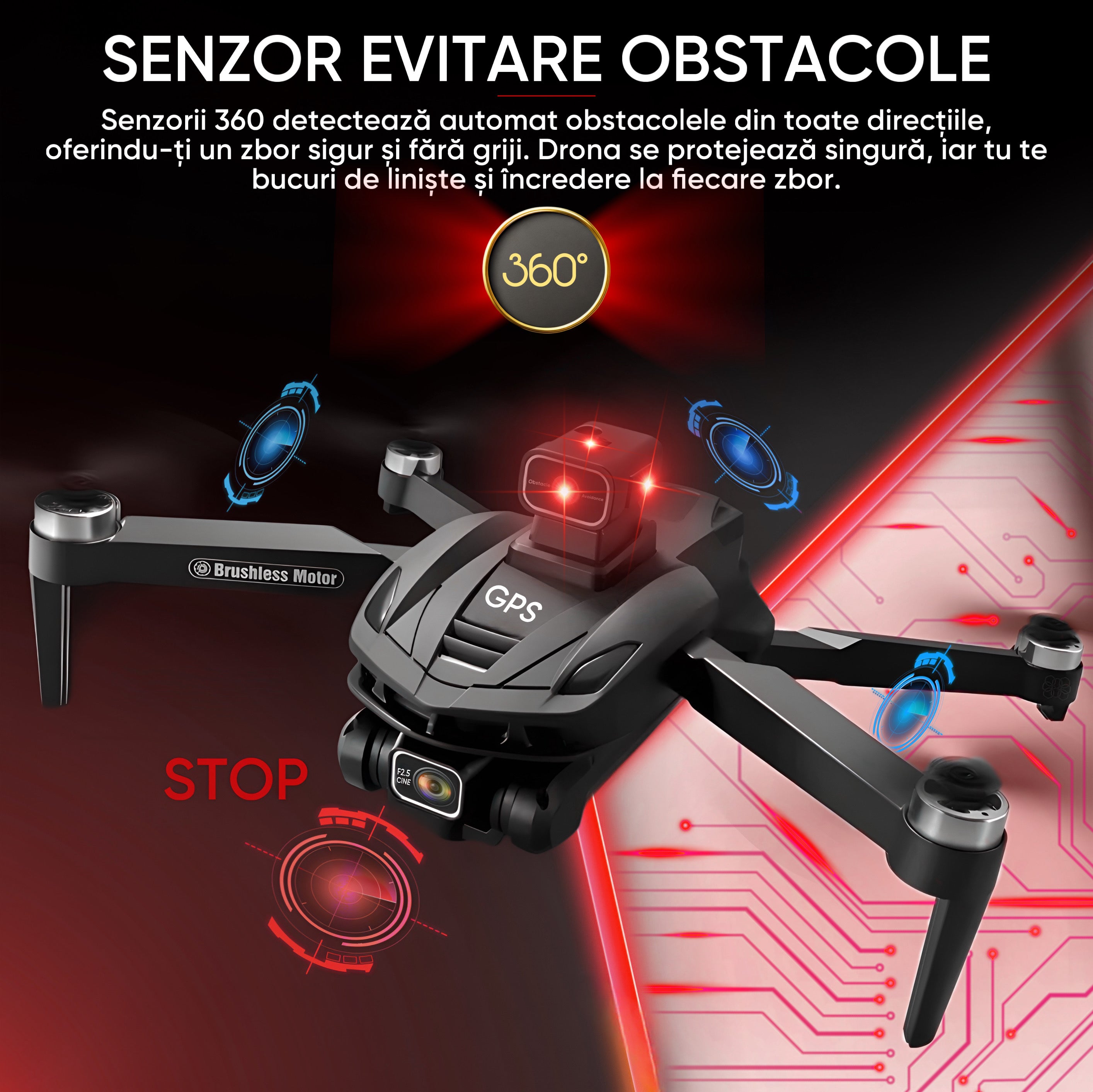 Drona profesionala HexaCraft, Model SKYBITE, Camera HD interpolated to 8K
