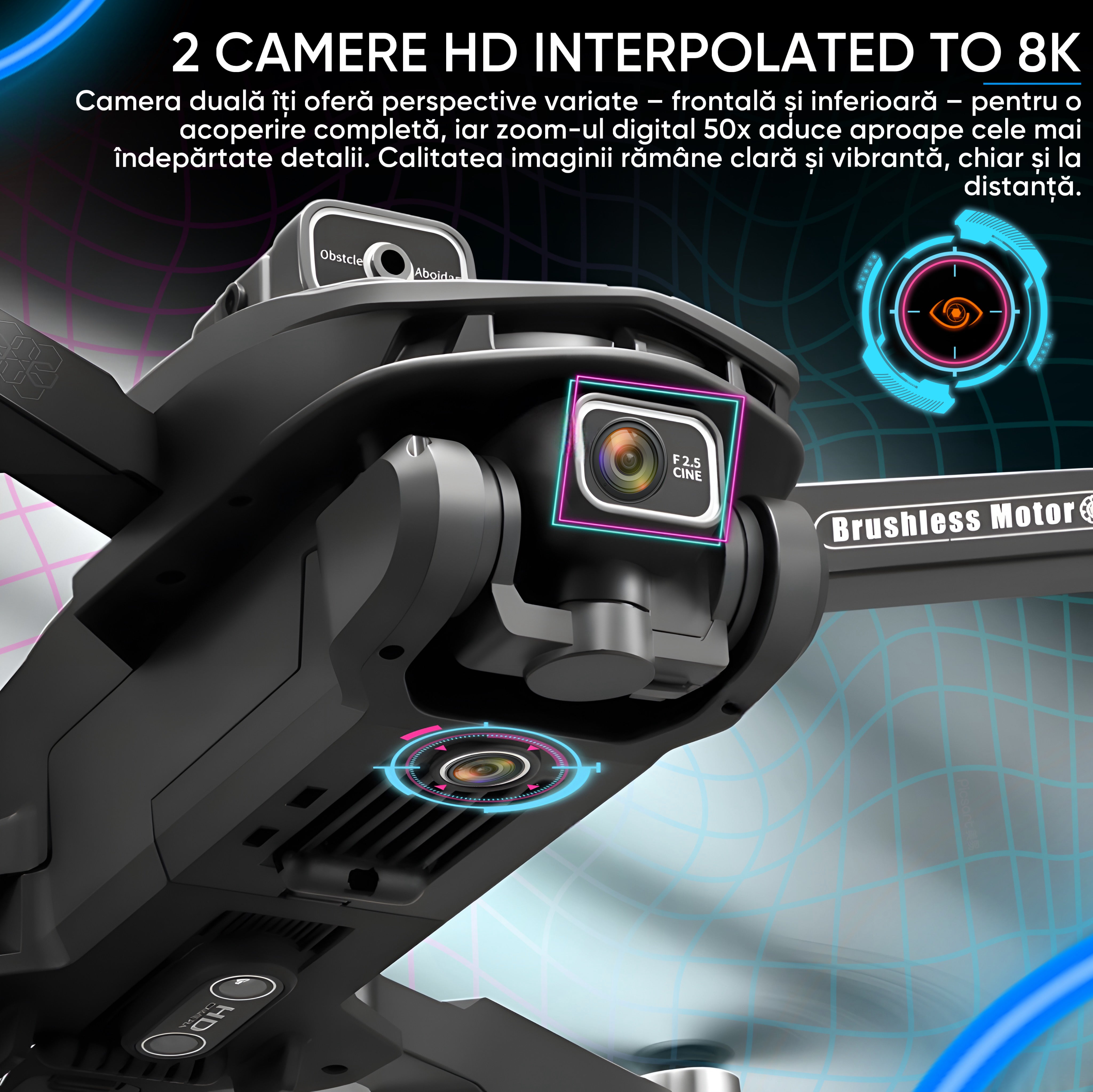Drona profesionala HexaCraft, Model SKYBITE, Camera HD interpolated to 8K