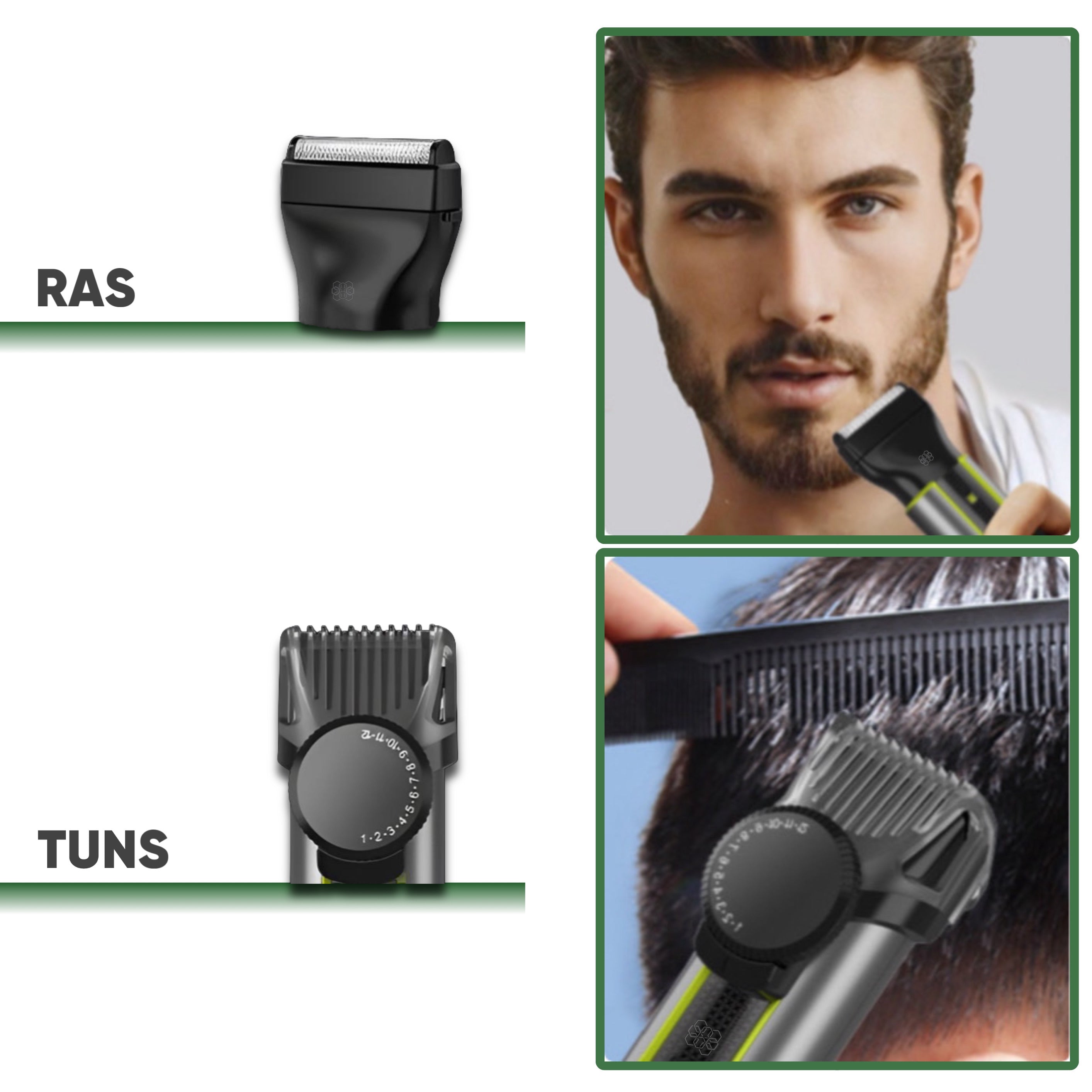 Masina de tuns si aparat de ras 4 in 1, Set profesional by HexaCut