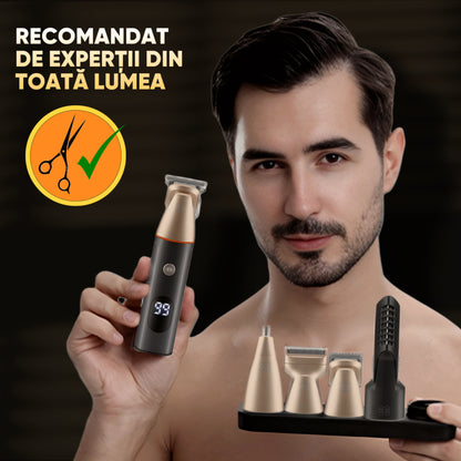 Masina de tuns si aparat de ras 5 in 1 cu statie de incarcare, HexaCut