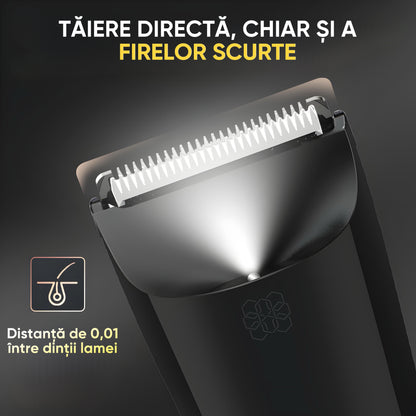 Trimmer cu lama ceramica si Lumina LED, HexaCut, Negru