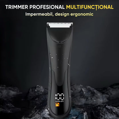 Trimmer cu lama ceramica si Lumina LED, HexaCut, Negru