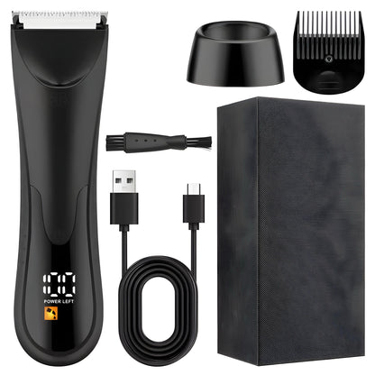 Trimmer cu lama ceramica si Lumina LED, HexaCut, Negru