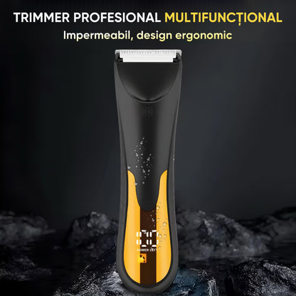 Trimmer cu lama ceramica si Lumina LED, HexaCut, Portocaliu