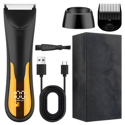 Trimmer cu lama ceramica si Lumina LED, HexaCut, Portocaliu