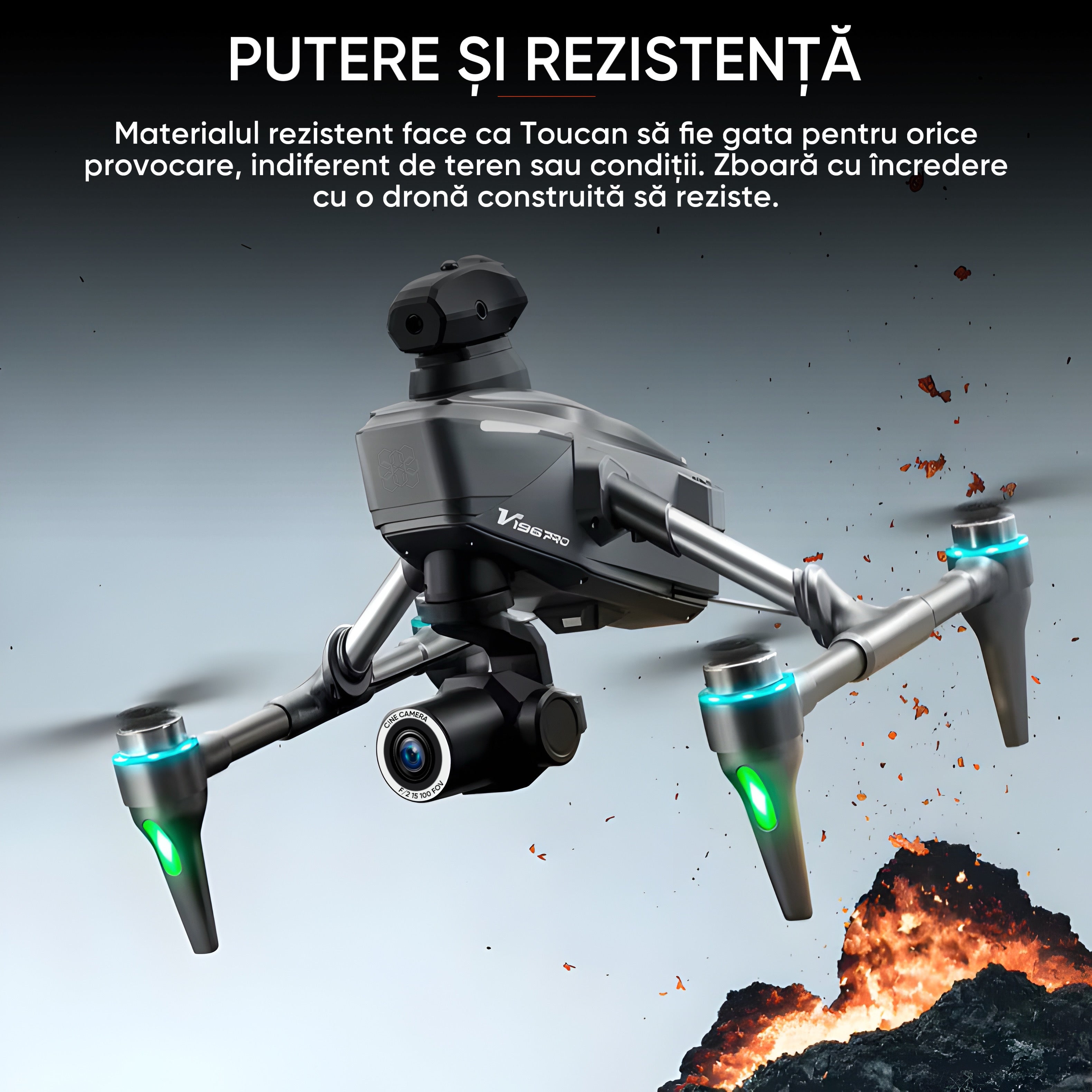 Drona Toucan, Original HexaCraft, Camera duala 4K-Like, pentru copii si adulti