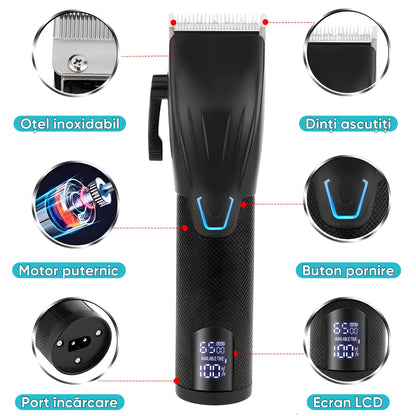 Set Masina de tuns profesionala si Trimmer fara fir, HexaCut