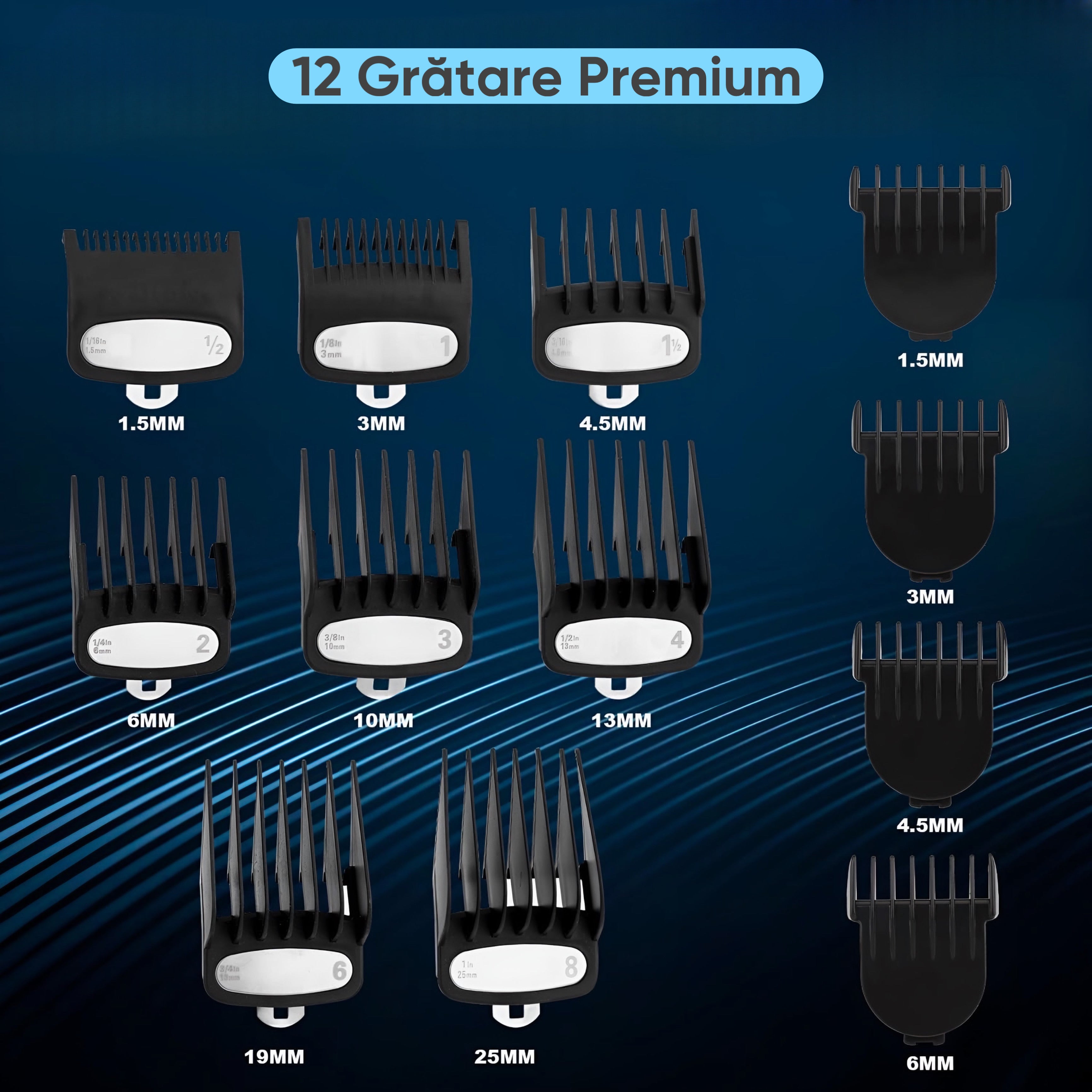 Set Masina de tuns profesionala si Trimmer fara fir, HexaCut